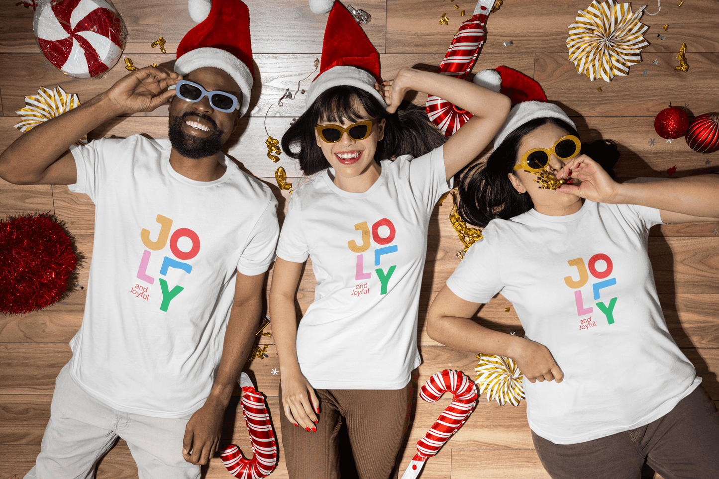 Jolly & Joyful: A Christmas Explosion of Cheer 🎄🎉- Unisex Softstyle T-shirt - Whippie's