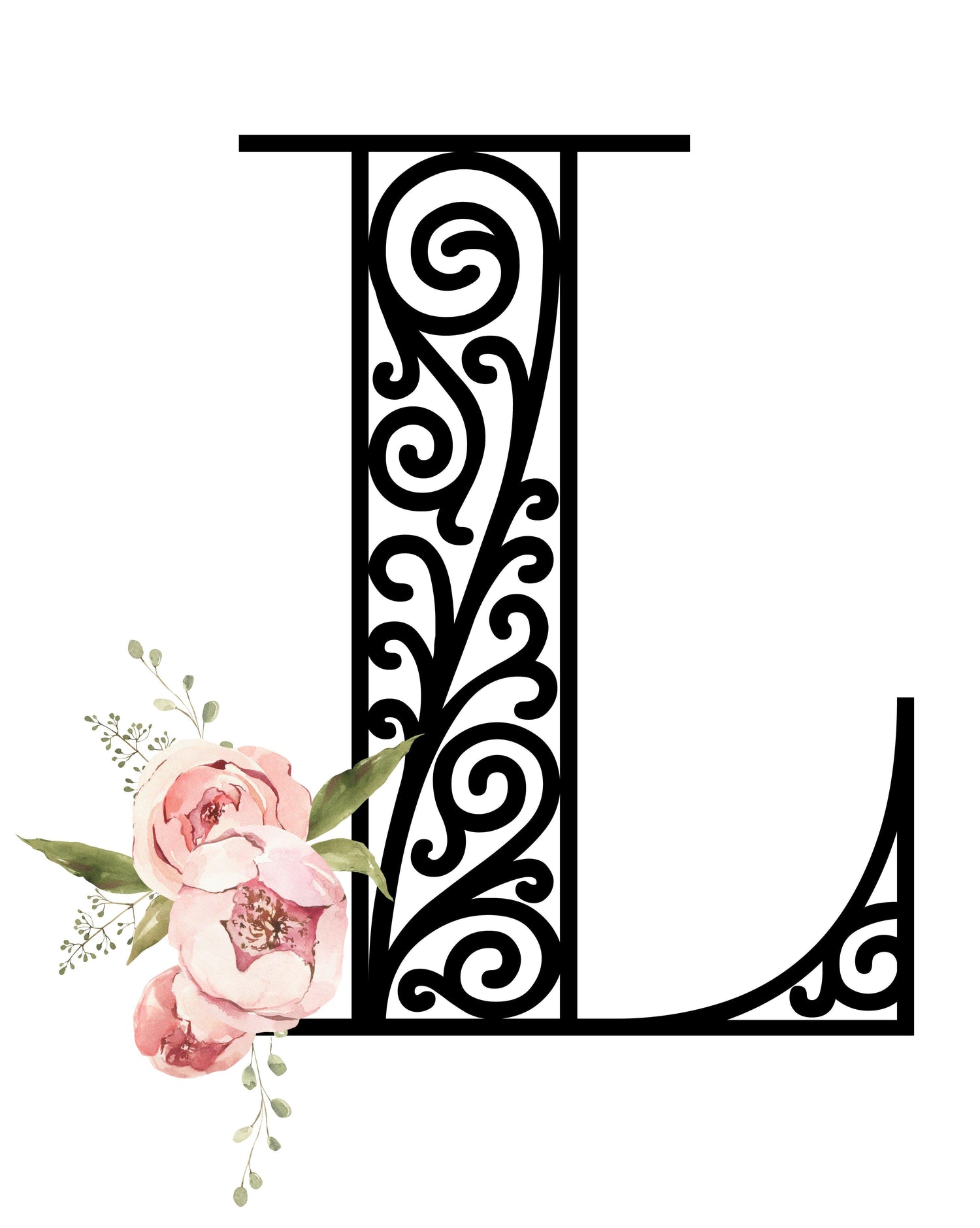 Floral Letters: Letter L - Kids Softstyle Tee - Whippie's