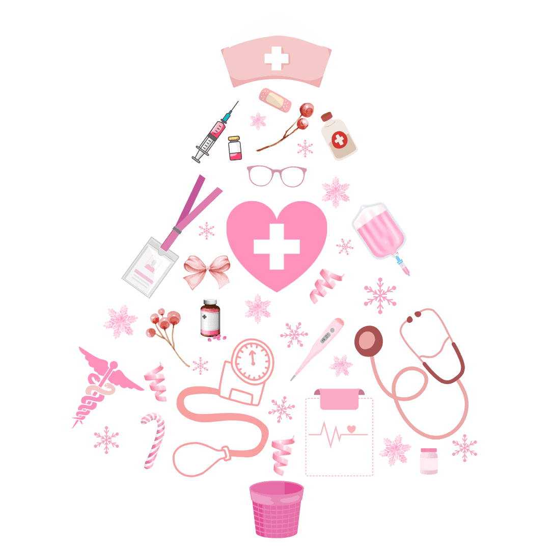 💖 Nurse's Pink Christmas Tree 💖 - Women's Softstyle T-shirt - Whippie's