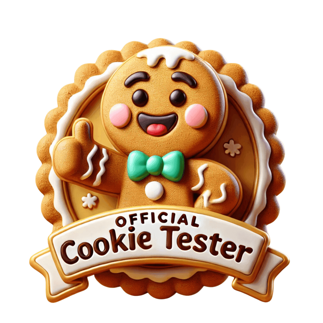 Official Cookie Tester 🍪 – Fun 3D Gingerbread Circle with Peekaboo Gingerbread Man - Kids Unisex Softstyle Tee - Whippie's