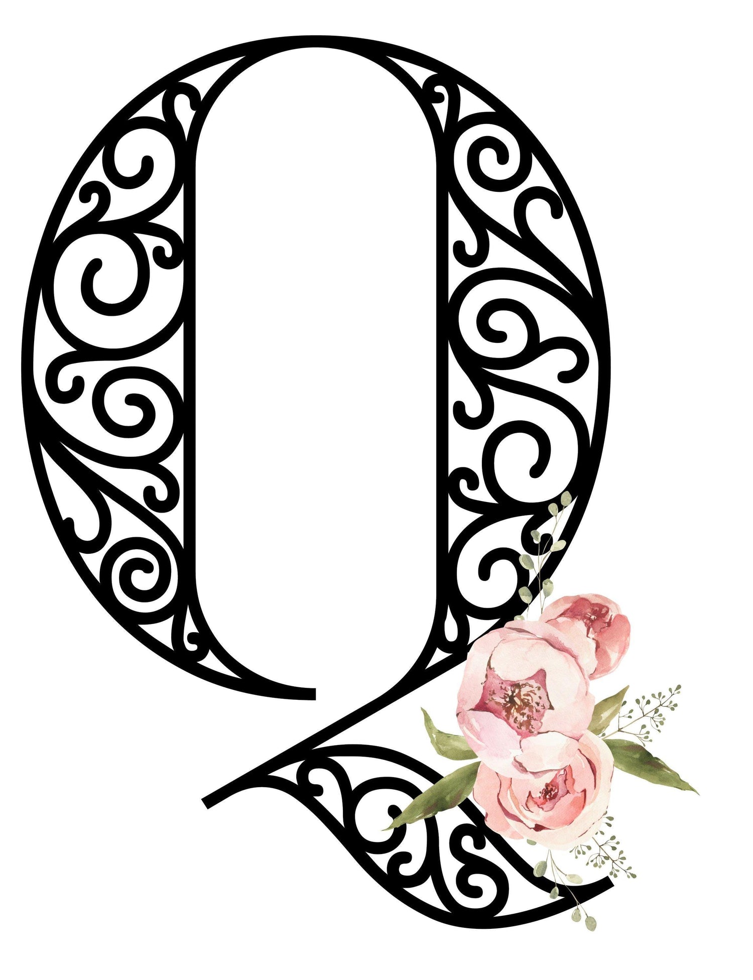 Floral Letters: Letter Q - Kids Softstyle Tee - Whippie's