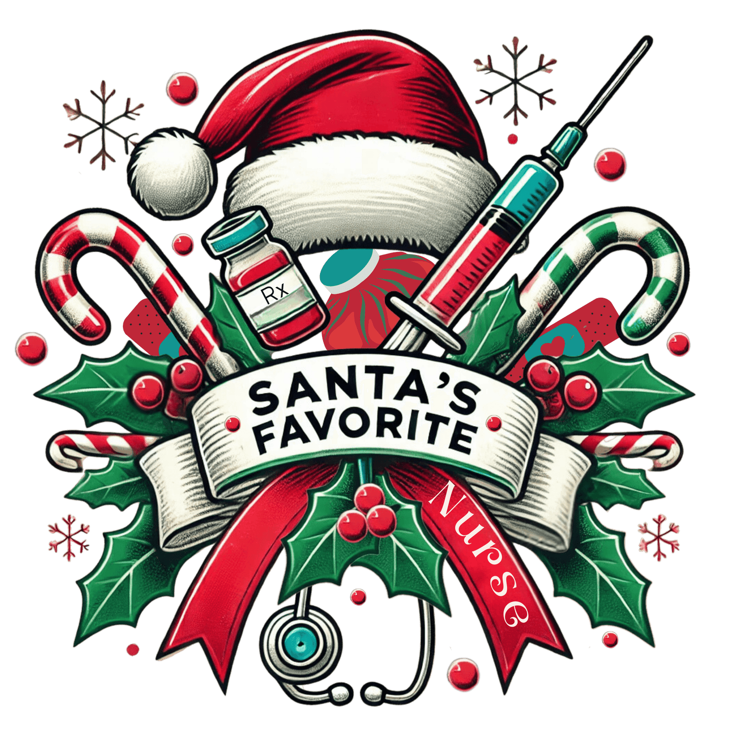 Santa's Favorite Nurse - Women's Softstyle Tee - Whippie's