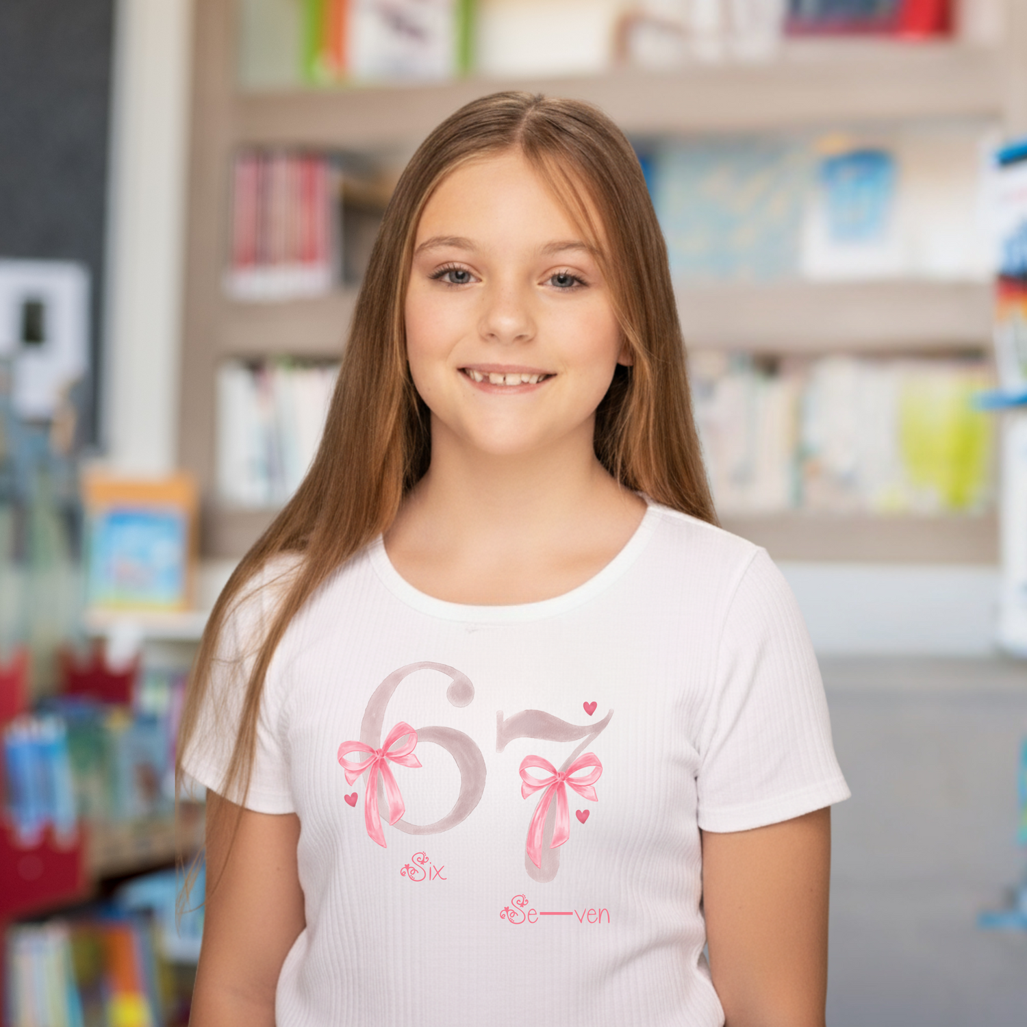 6 - 7 Pink Bow TikTok Trend Princess Tee