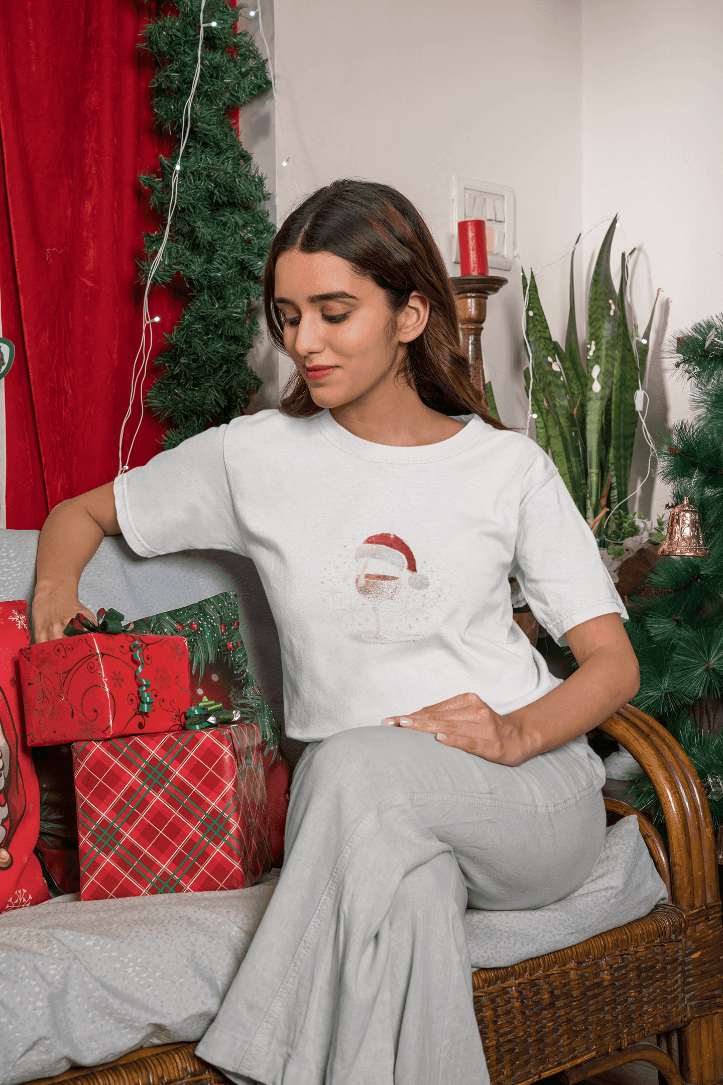 Wine & Christmas Cheer- Women's Softstyle Tee - Whippie's