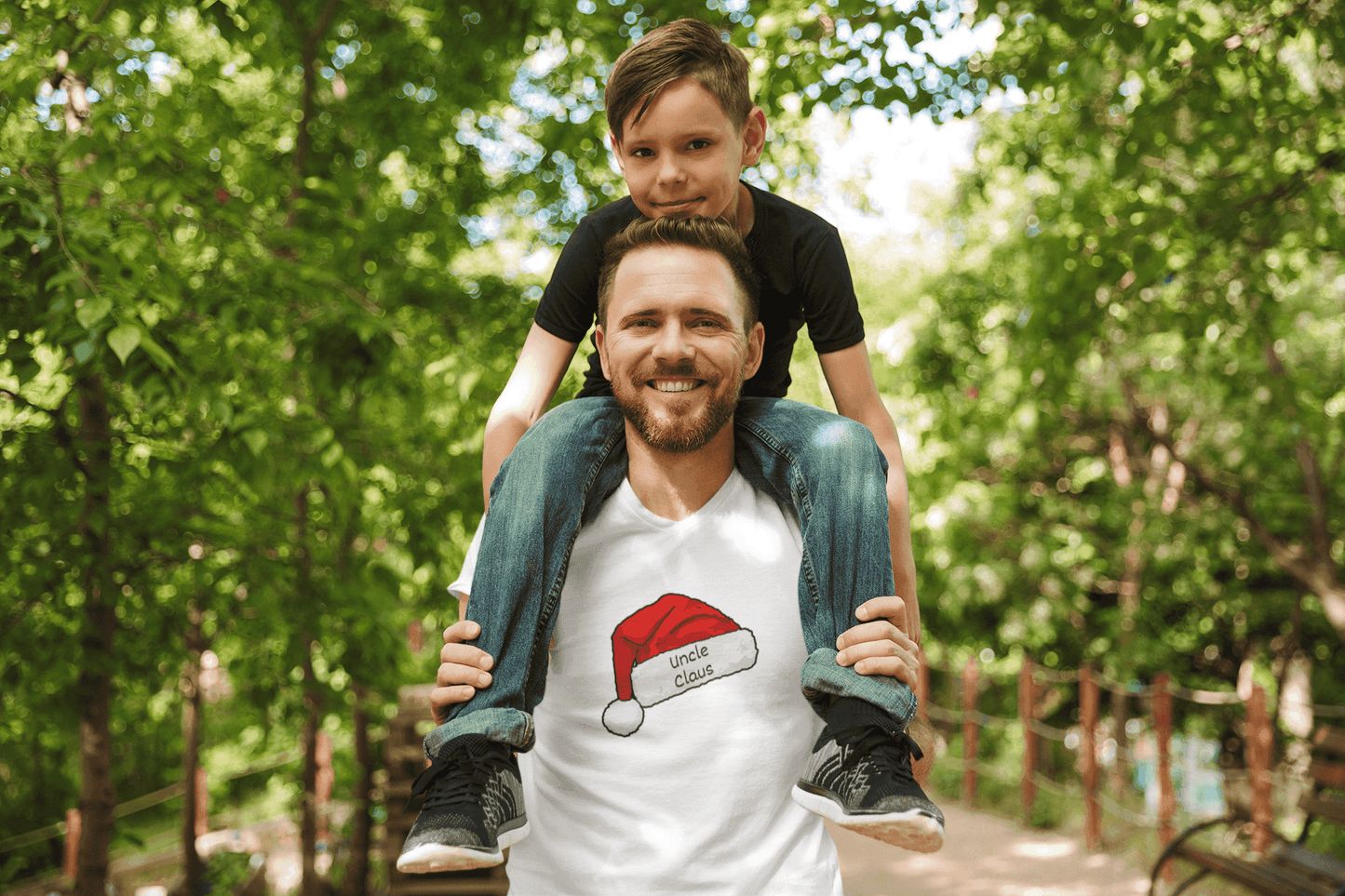 Uncle Claus: The Coolest Santa in Town 🎅- Mens Softstyle T-shirt - Whippie's