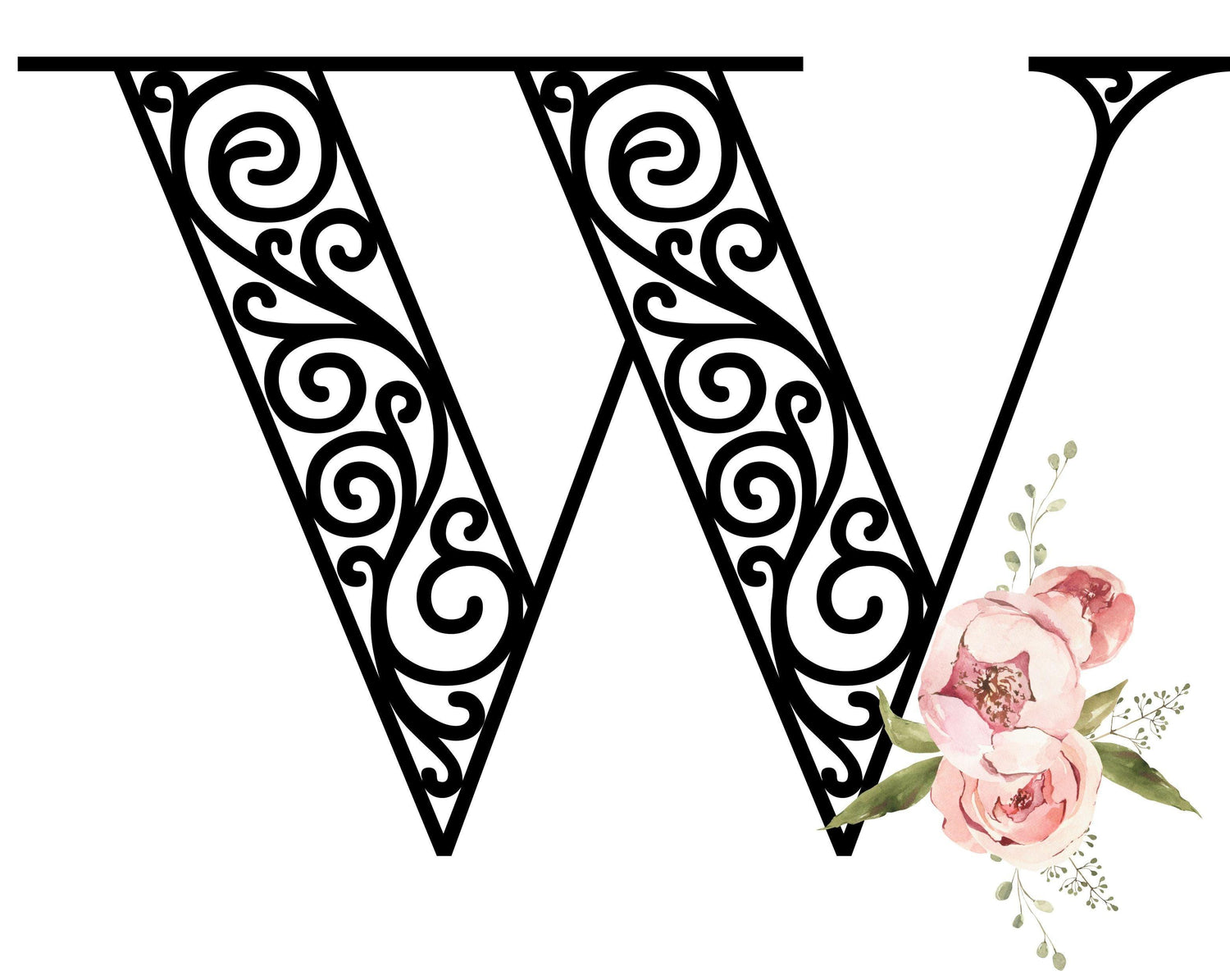 Floral Letters: Letter W - Kids Softstyle Tee - Whippie's