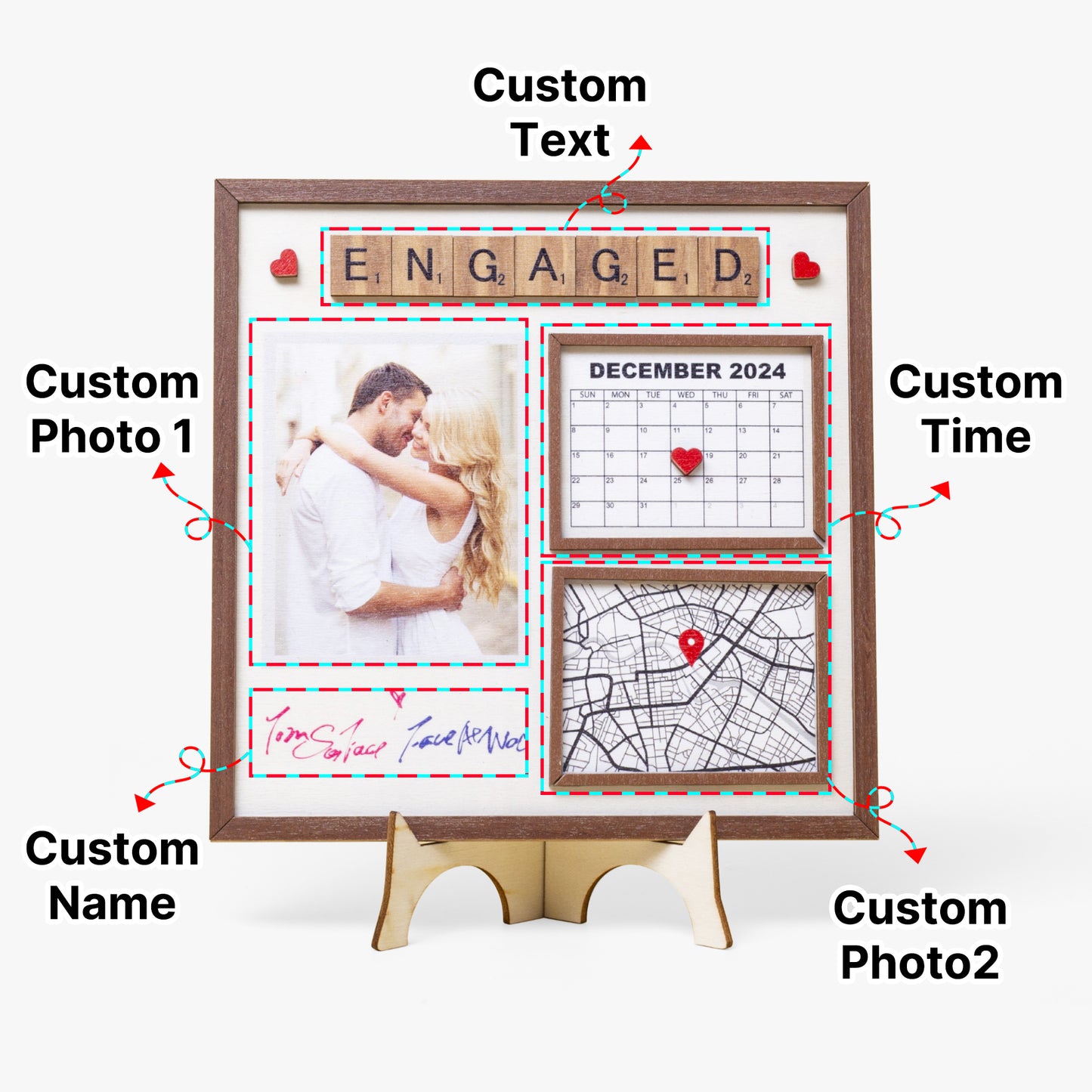 1207. Special Event Frame – Engagement, Wedding, Anniversary Gift - Personalizable - Whippie's