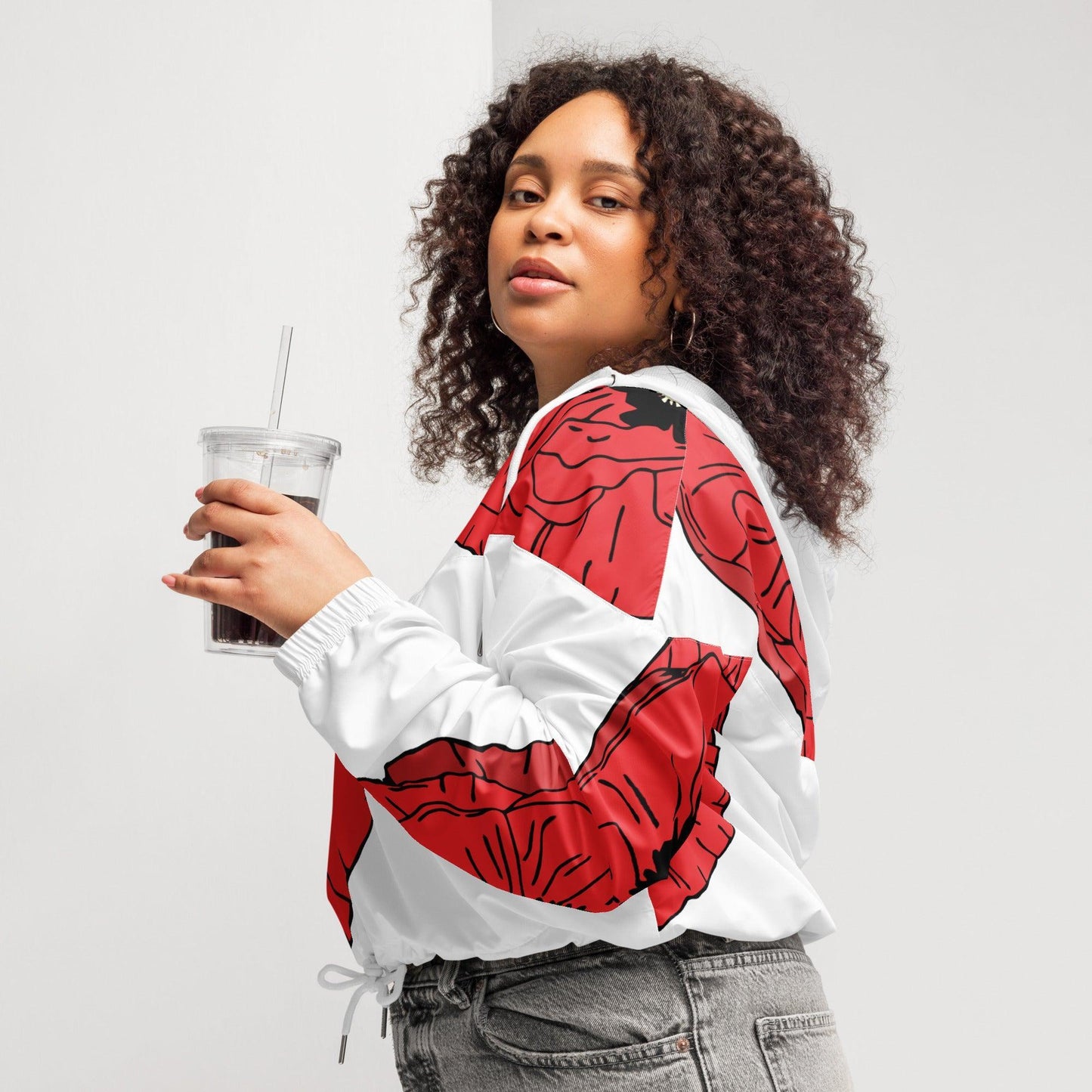 Wizard of Oz - Poppies - Women’s Cropped Windbreaker - Whippie's