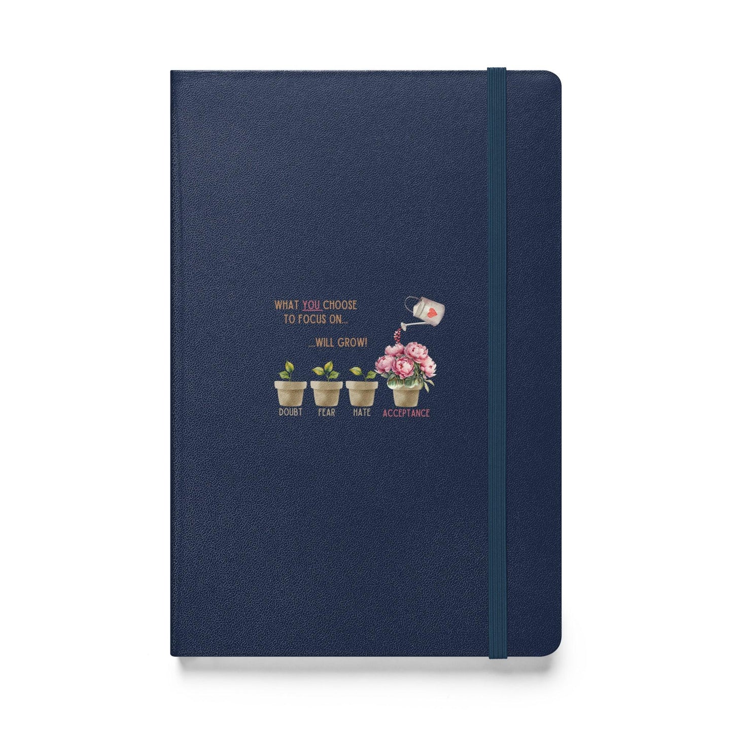 What You Choose to Focus On... Will Grow!" Hard Cover Notebook - 🌱 Cultivate Positivity and Watch Your Dreams Blossom! 🌱 - Whippie's