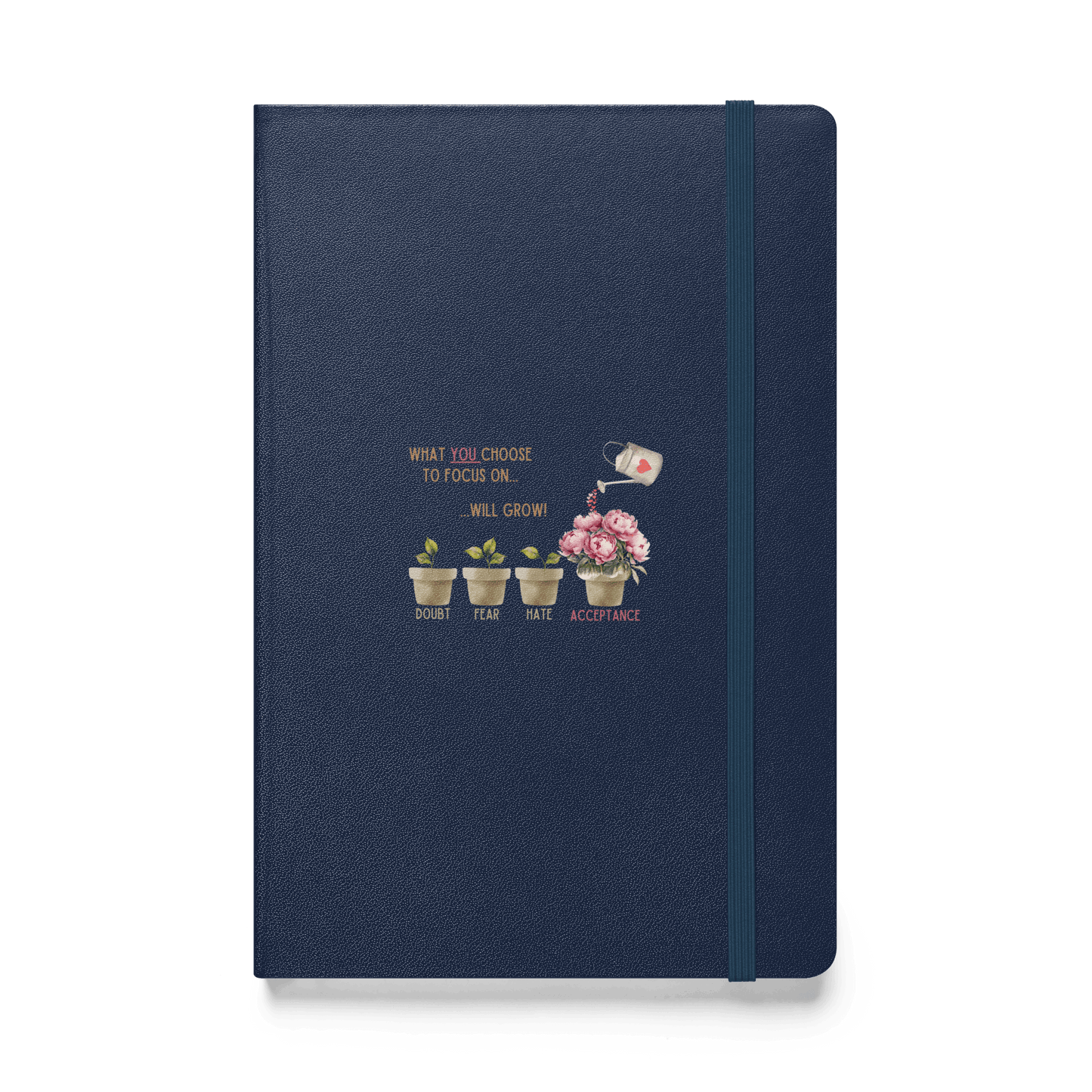 What You Choose to Focus On... Will Grow!" Hard Cover Notebook - 🌱 Cultivate Positivity and Watch Your Dreams Blossom! 🌱 - Whippie's