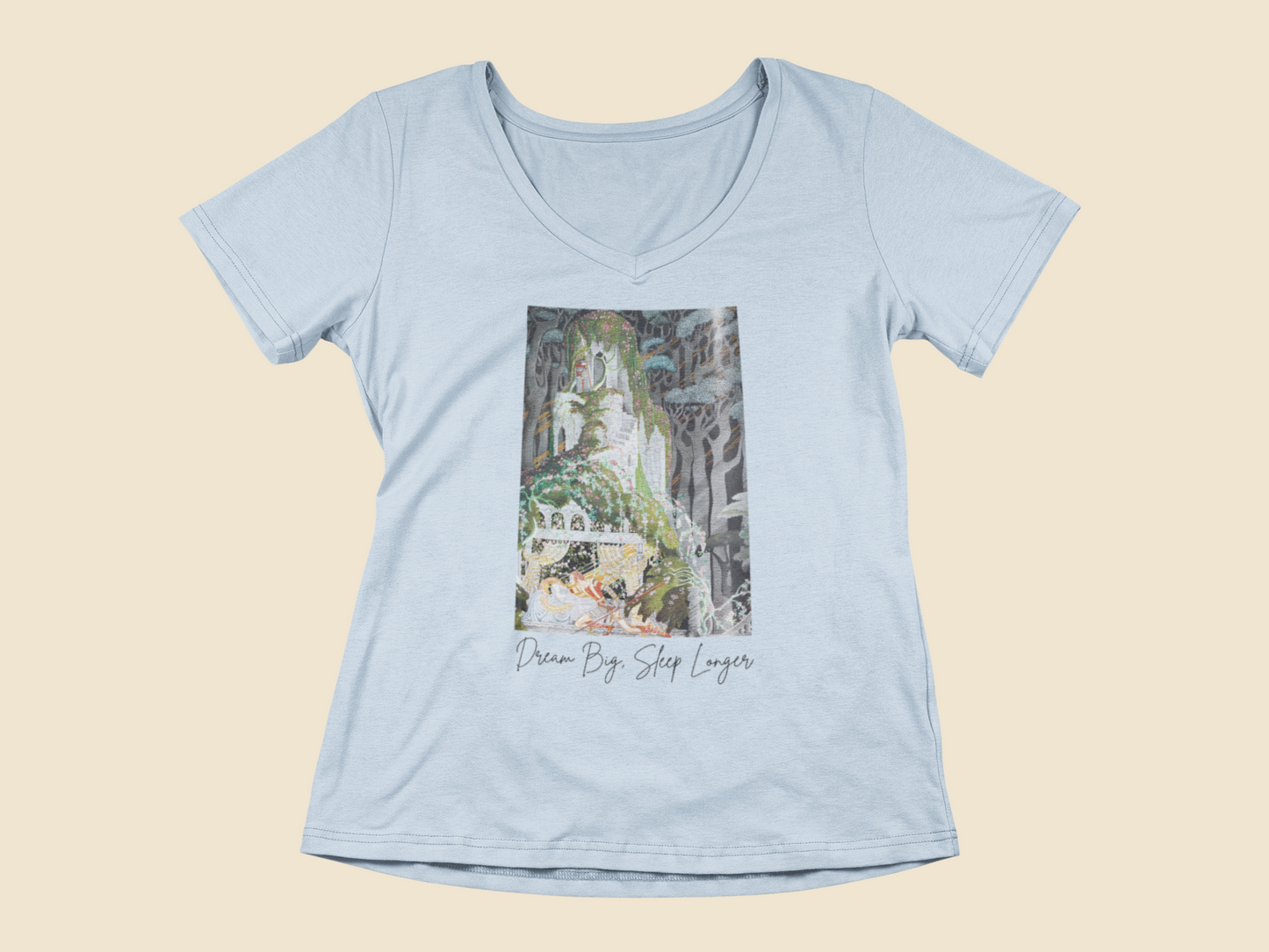 Sleeping Beauty Dream Big V-Neck T-Shirt
