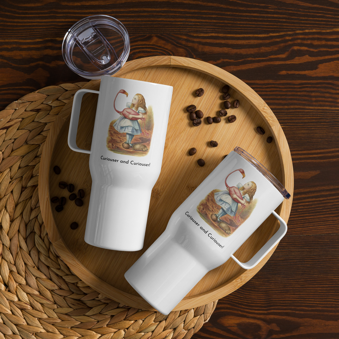 Alice in Wonderland - Flamingo - Travel mug with a handle - Whippie's