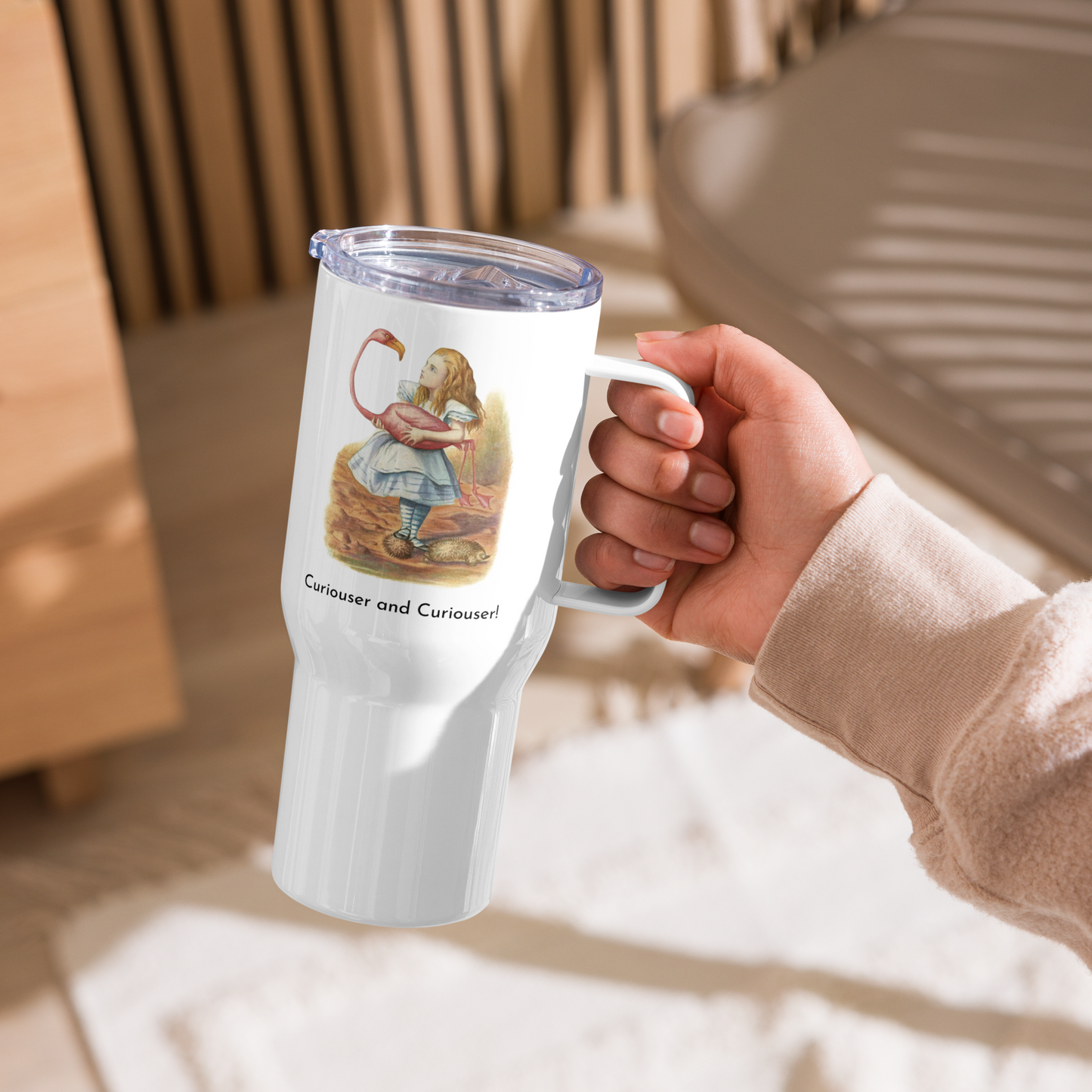 Alice in Wonderland - Flamingo - Travel mug with a handle - Whippie's