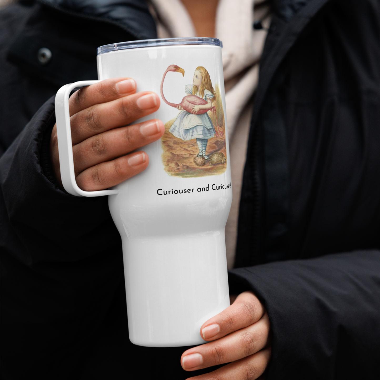 Alice in Wonderland - Flamingo - Travel mug with a handle - Whippie's