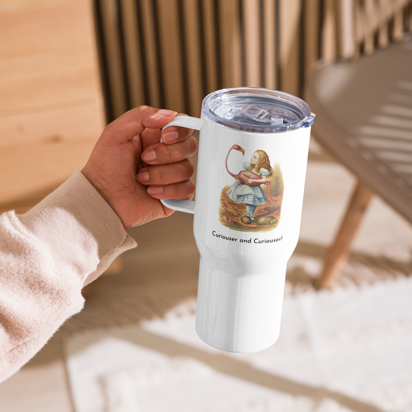 Alice in Wonderland - Flamingo - Travel mug with a handle - Whippie's