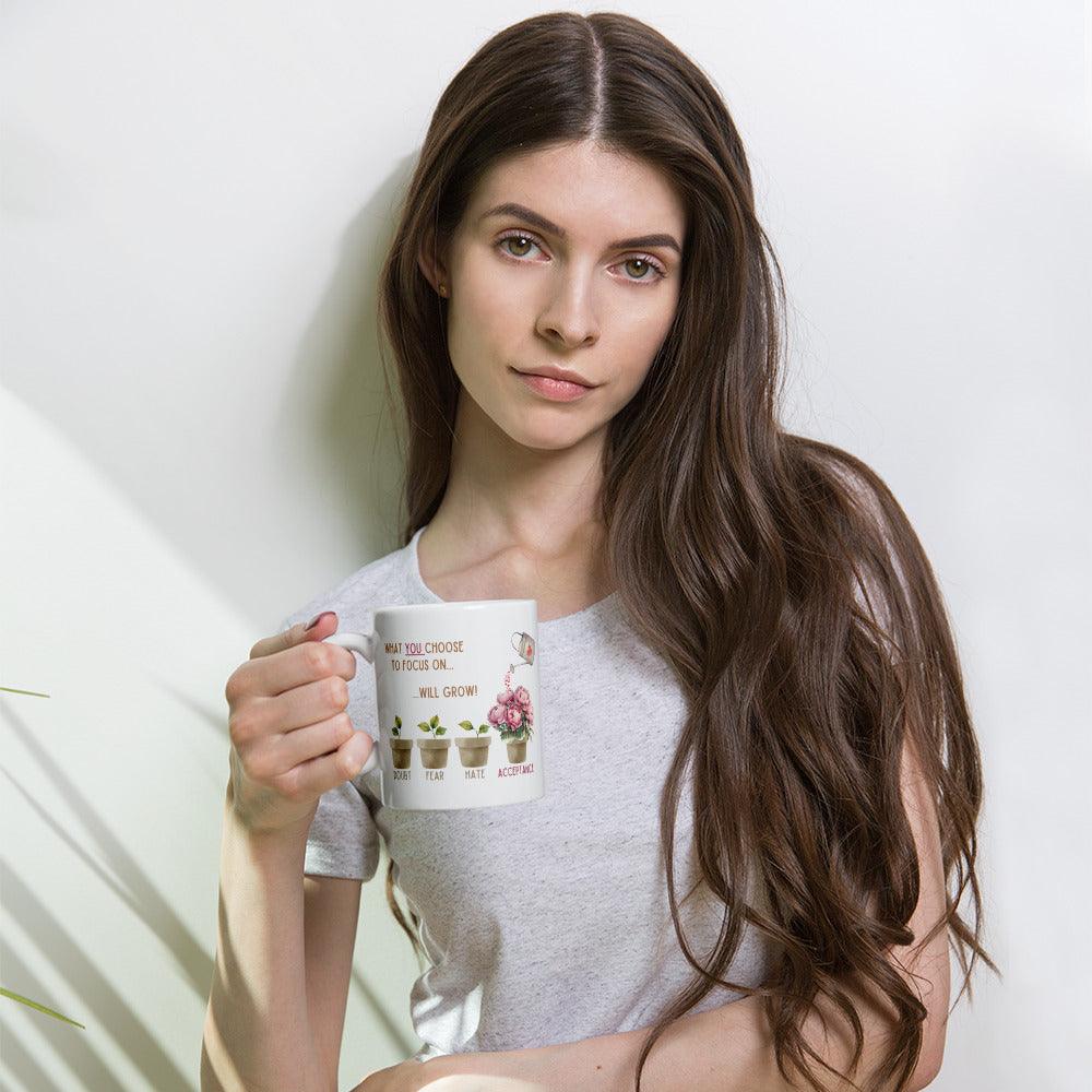 What You Choose to Focus On... Will Grow! Mug - 🌱 Cultivate Positivity with Every Sip! 🌱 - Whippie's