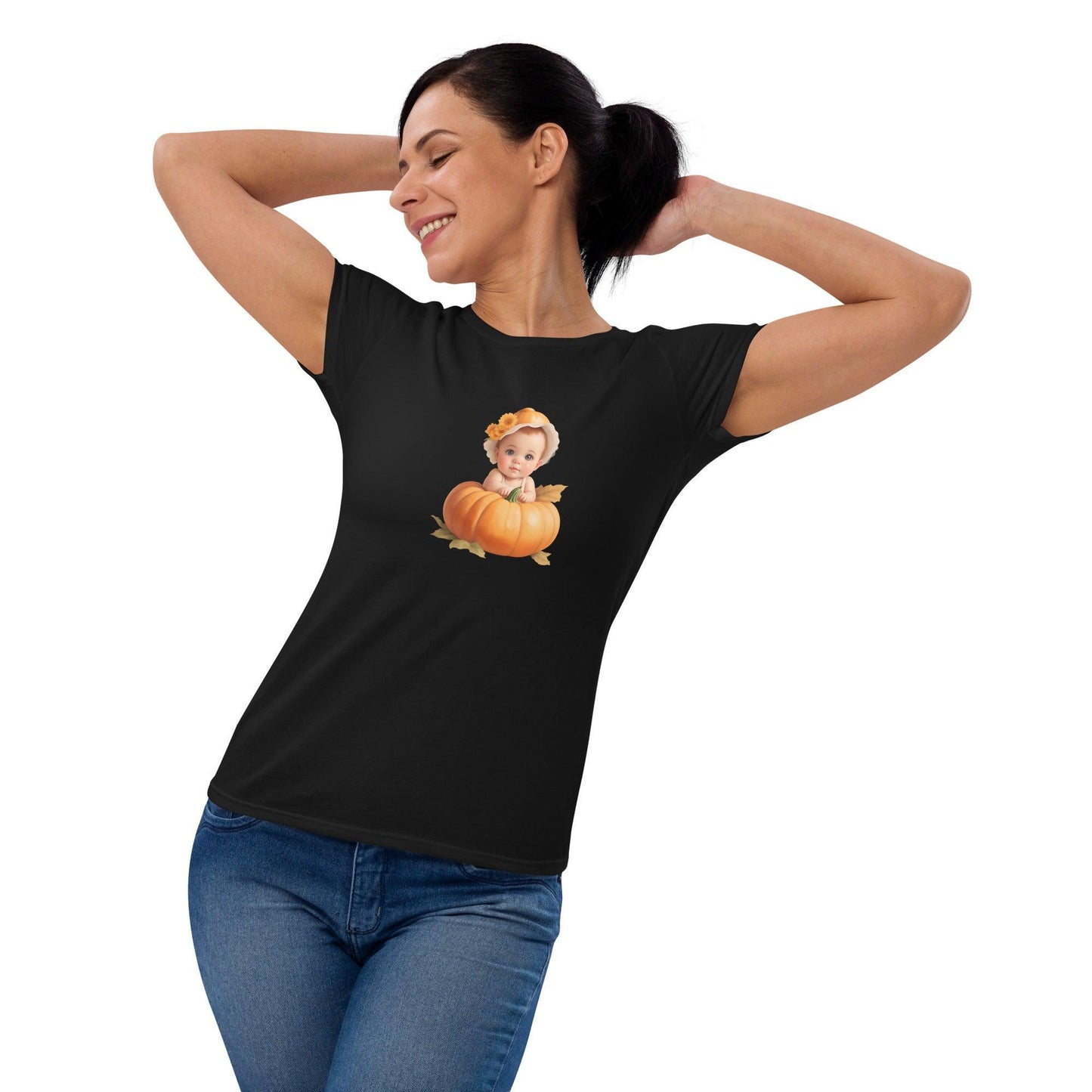Little Pumpkin Baby: Red Head Baby in Pumpkin T-Shirt - Whippie's