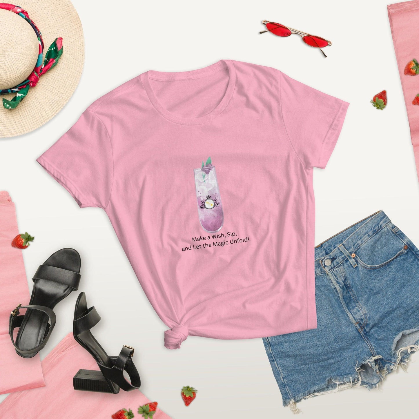 Make a Wish, Sip, and Let the Magic Unfold! - Women's short sleeve t-shirt - Whippie's