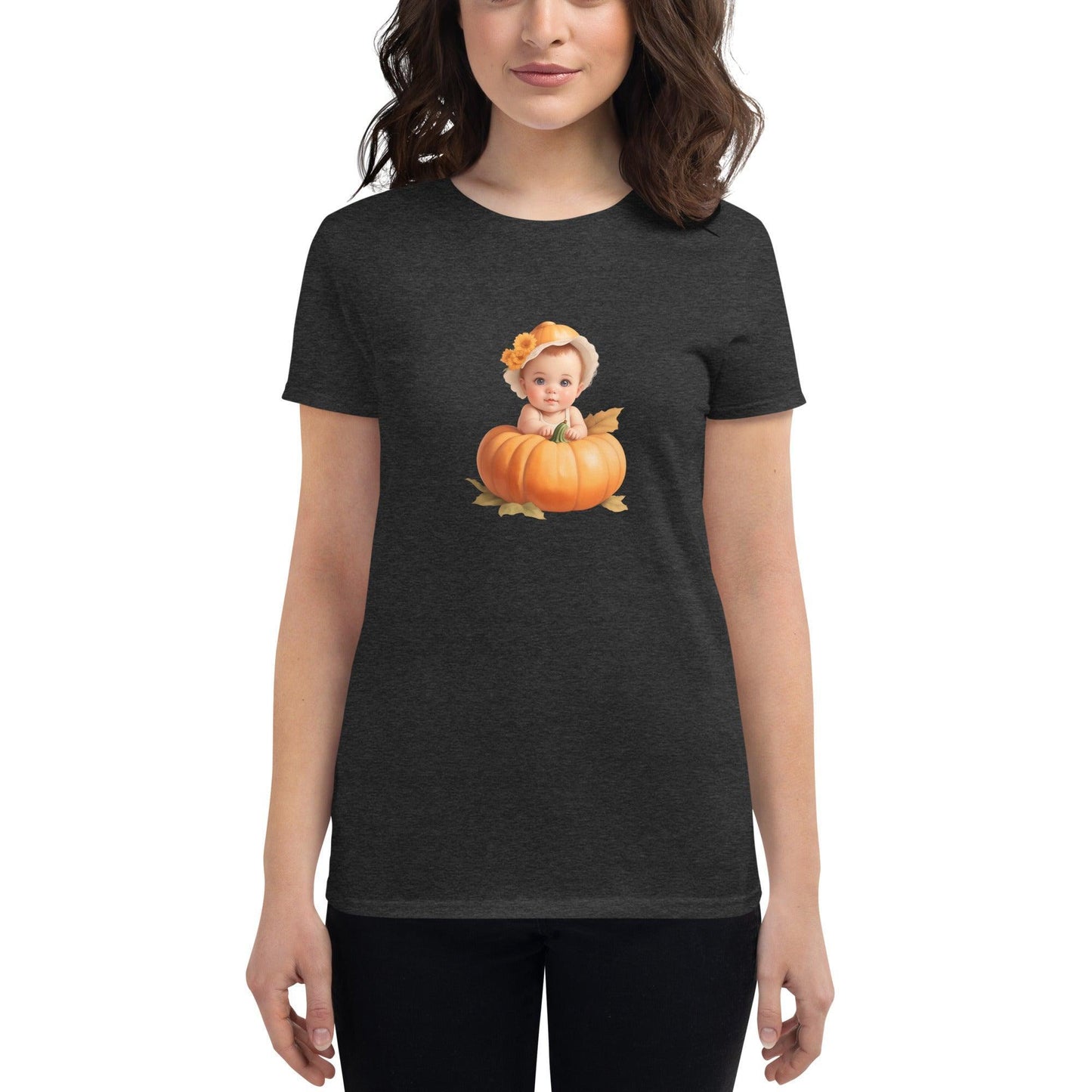 Little Pumpkin Baby: Red Head Baby in Pumpkin T-Shirt - Whippie's