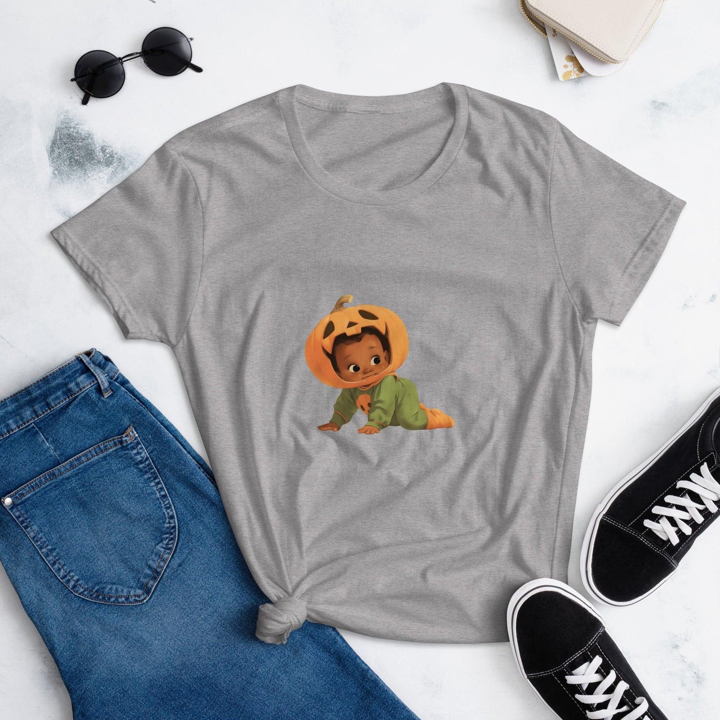 Little Pumpkin Baby: Crawling Baby with Pumpkin Head T-Shirt - Whippie's