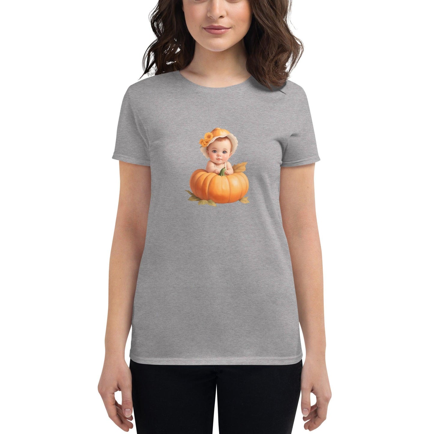 Little Pumpkin Baby: Red Head Baby in Pumpkin T-Shirt - Whippie's