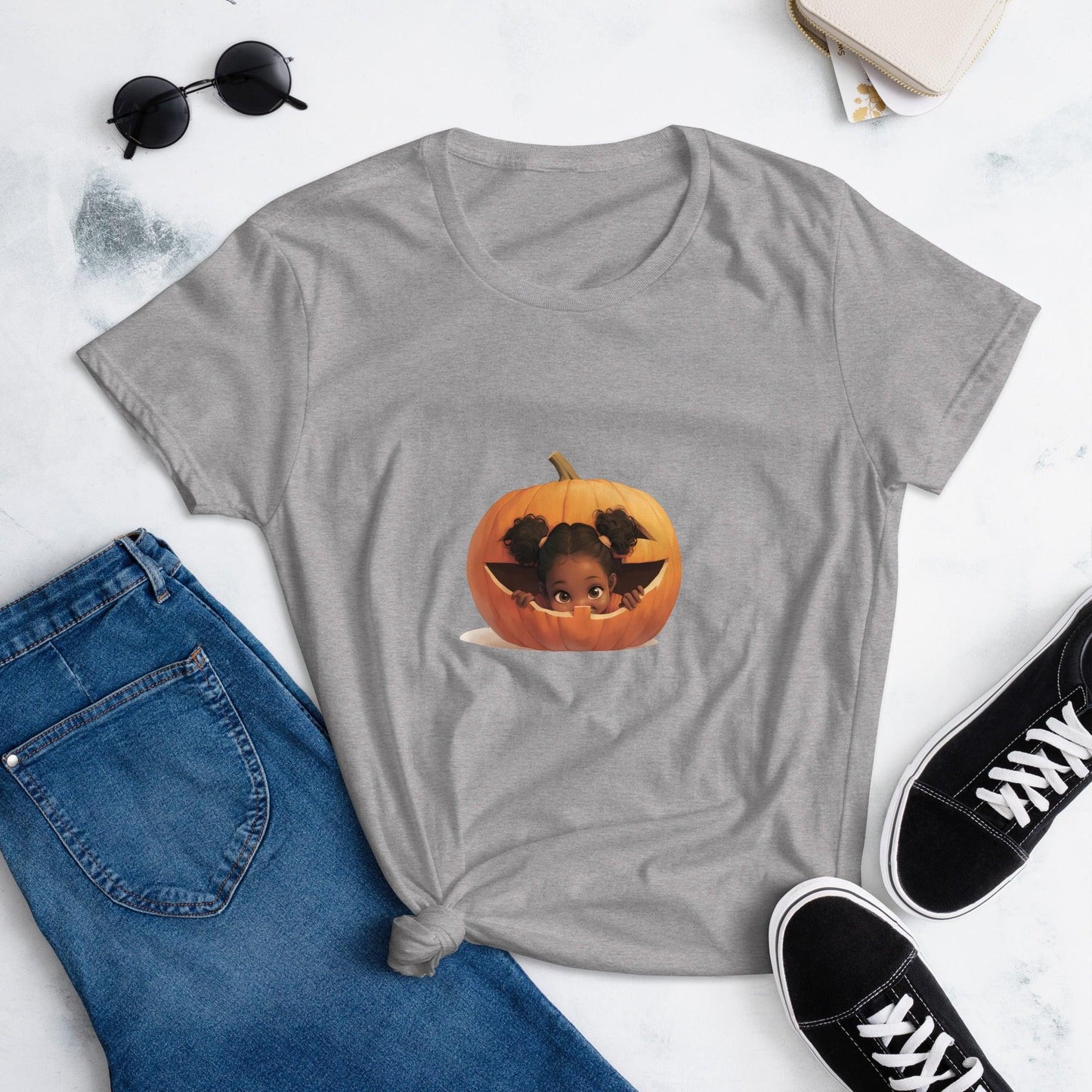 Little Pumpkin Baby: Baby in Jack-a-Lantern Women's T-Shirt - Whippie's