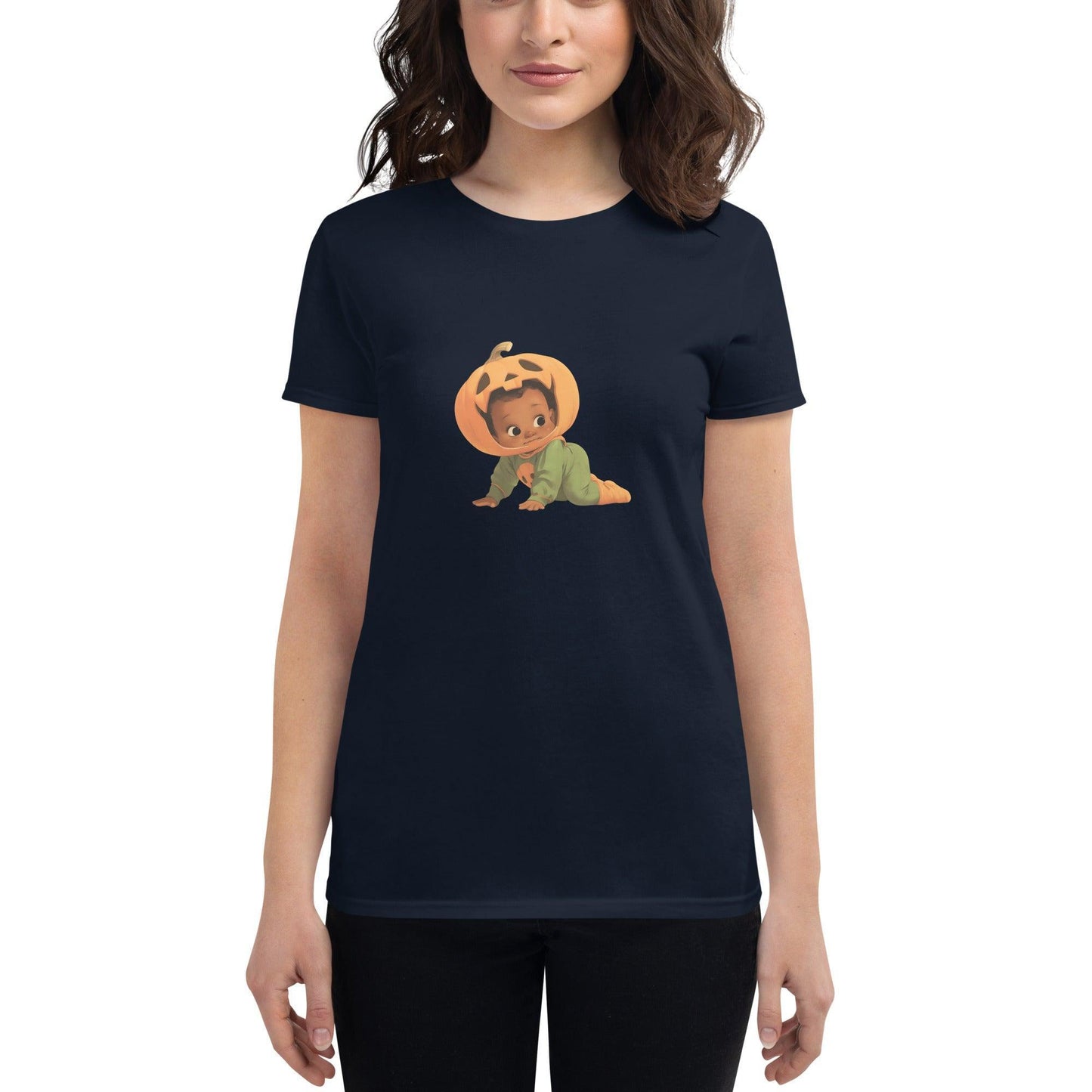Little Pumpkin Baby: Crawling Baby with Pumpkin Head T-Shirt - Whippie's