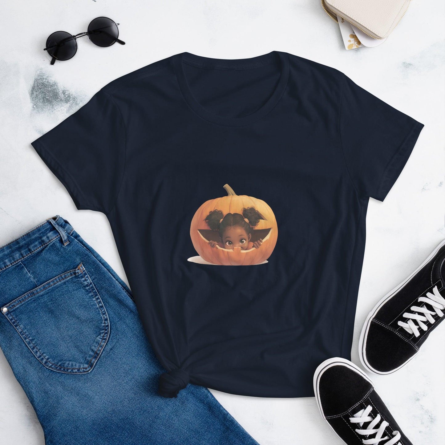 Little Pumpkin Baby: Baby in Jack-a-Lantern Women's T-Shirt - Whippie's