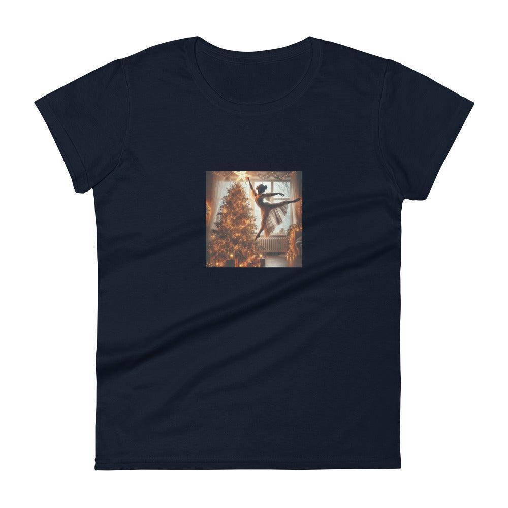 ✨🎄 Leap of Joy! Ballerina Christmas Star - Women's short sleeve t-shirt 🩰🌟 - Whippie's