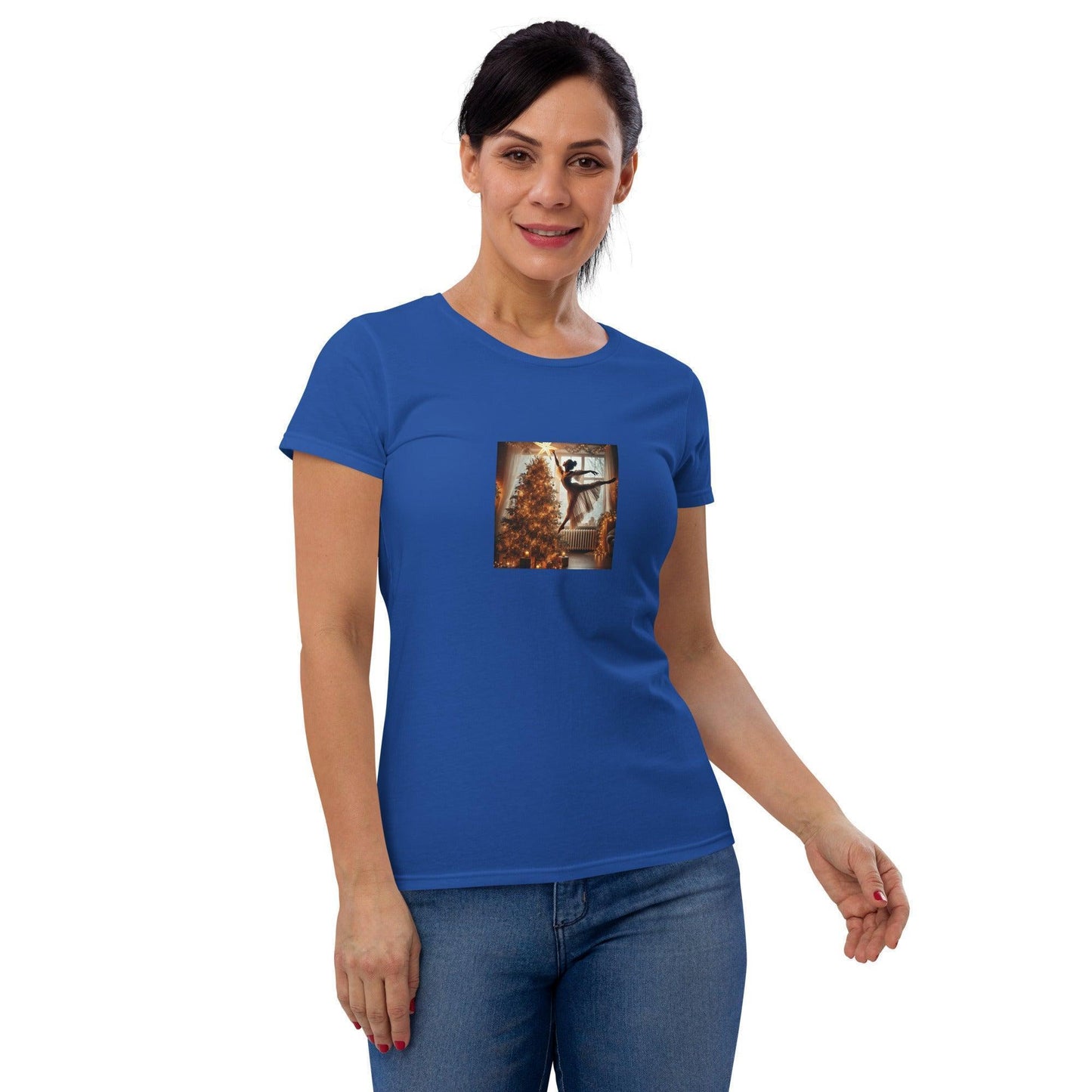 ✨🎄 Leap of Joy! Ballerina Christmas Star - Women's short sleeve t-shirt 🩰🌟 - Whippie's