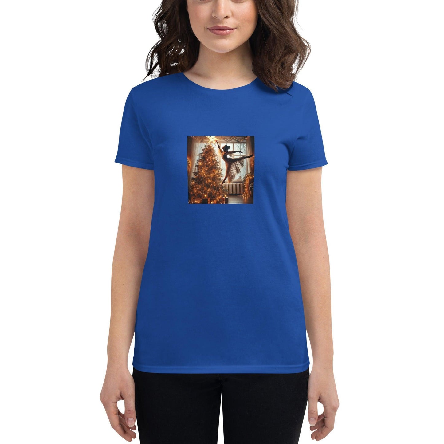✨🎄 Leap of Joy! Ballerina Christmas Star - Women's short sleeve t-shirt 🩰🌟 - Whippie's