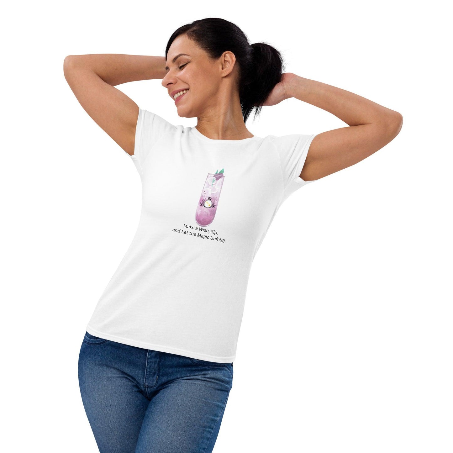 Make a Wish, Sip, and Let the Magic Unfold! - Women's short sleeve t-shirt - Whippie's
