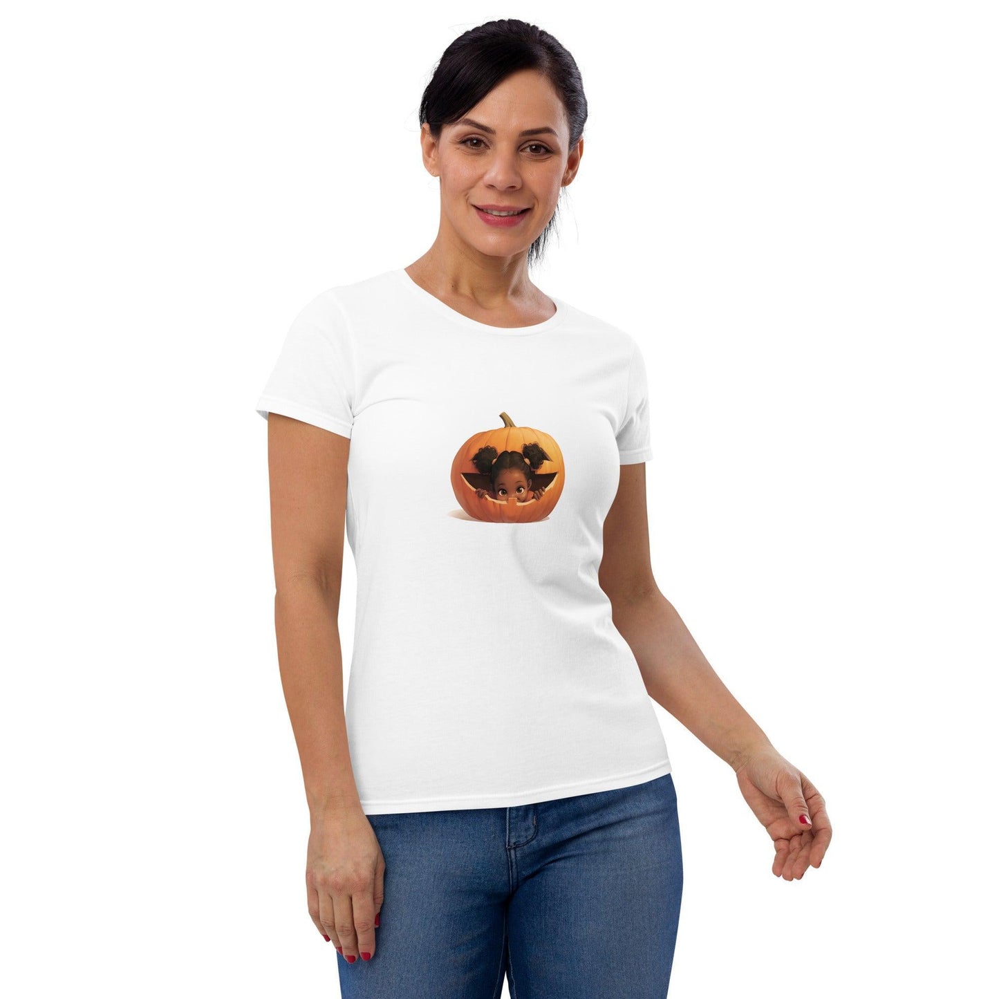 Little Pumpkin Baby: Baby in Jack-a-Lantern Women's T-Shirt - Whippie's