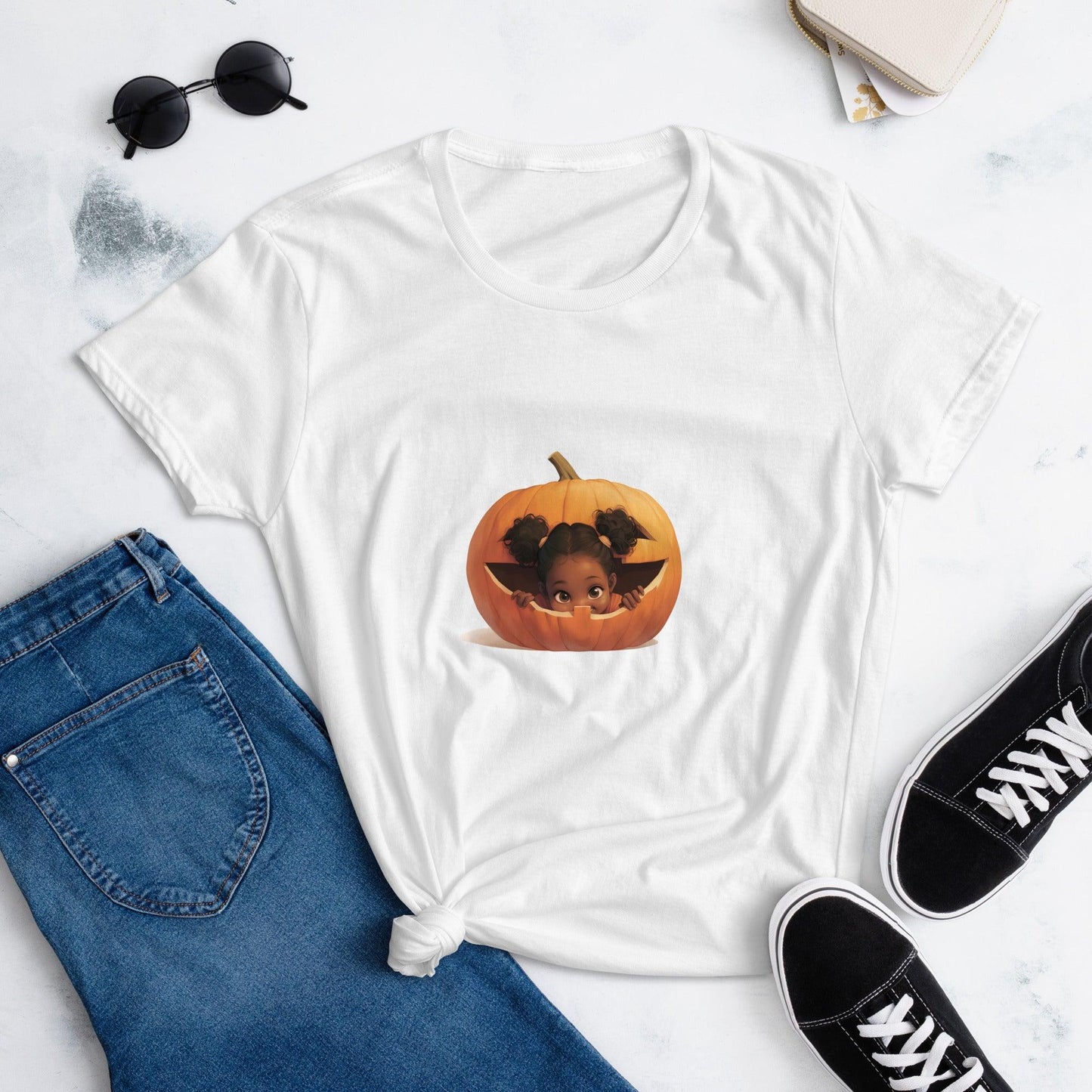 Little Pumpkin Baby: Baby in Jack-a-Lantern Women's T-Shirt - Whippie's