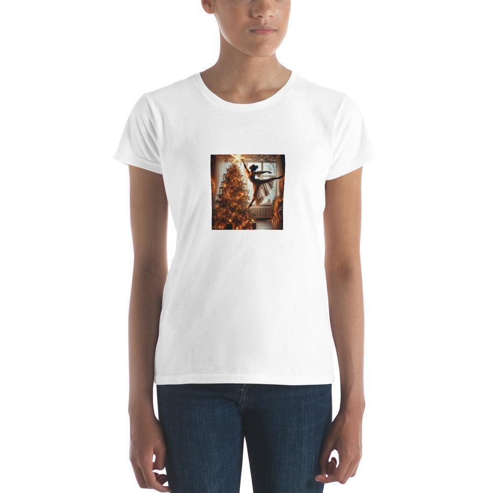 ✨🎄 Leap of Joy! Ballerina Christmas Star - Women's short sleeve t-shirt 🩰🌟 - Whippie's