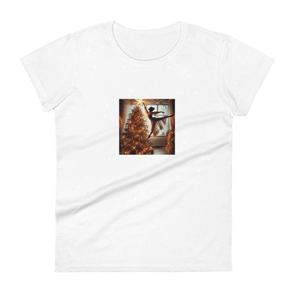 ✨🎄 Leap of Joy! Ballerina Christmas Star - Women's short sleeve t-shirt 🩰🌟 - Whippie's