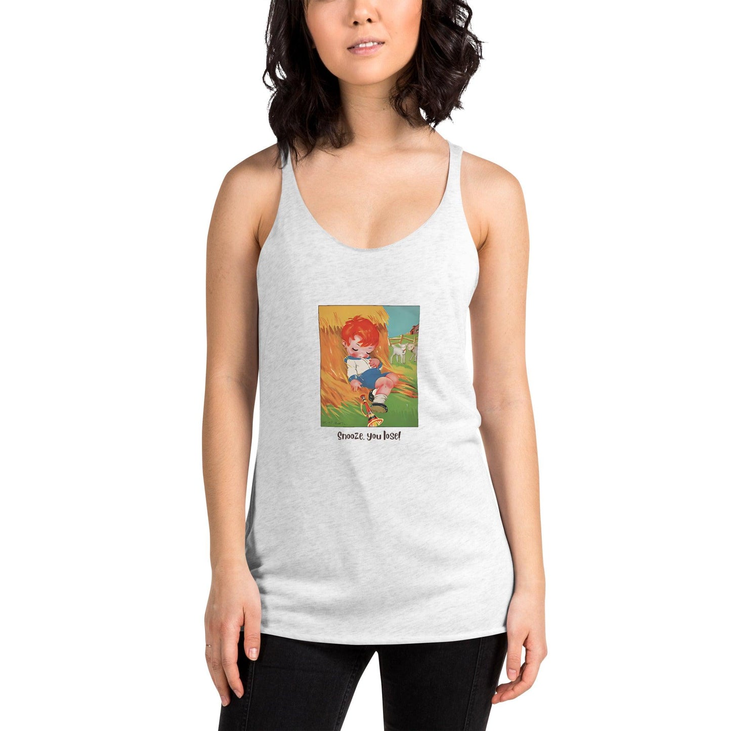 Nursery Rhyme - Little Boy Blue "Snooze You Lose" - Women's Racerback Tank - Whippie's