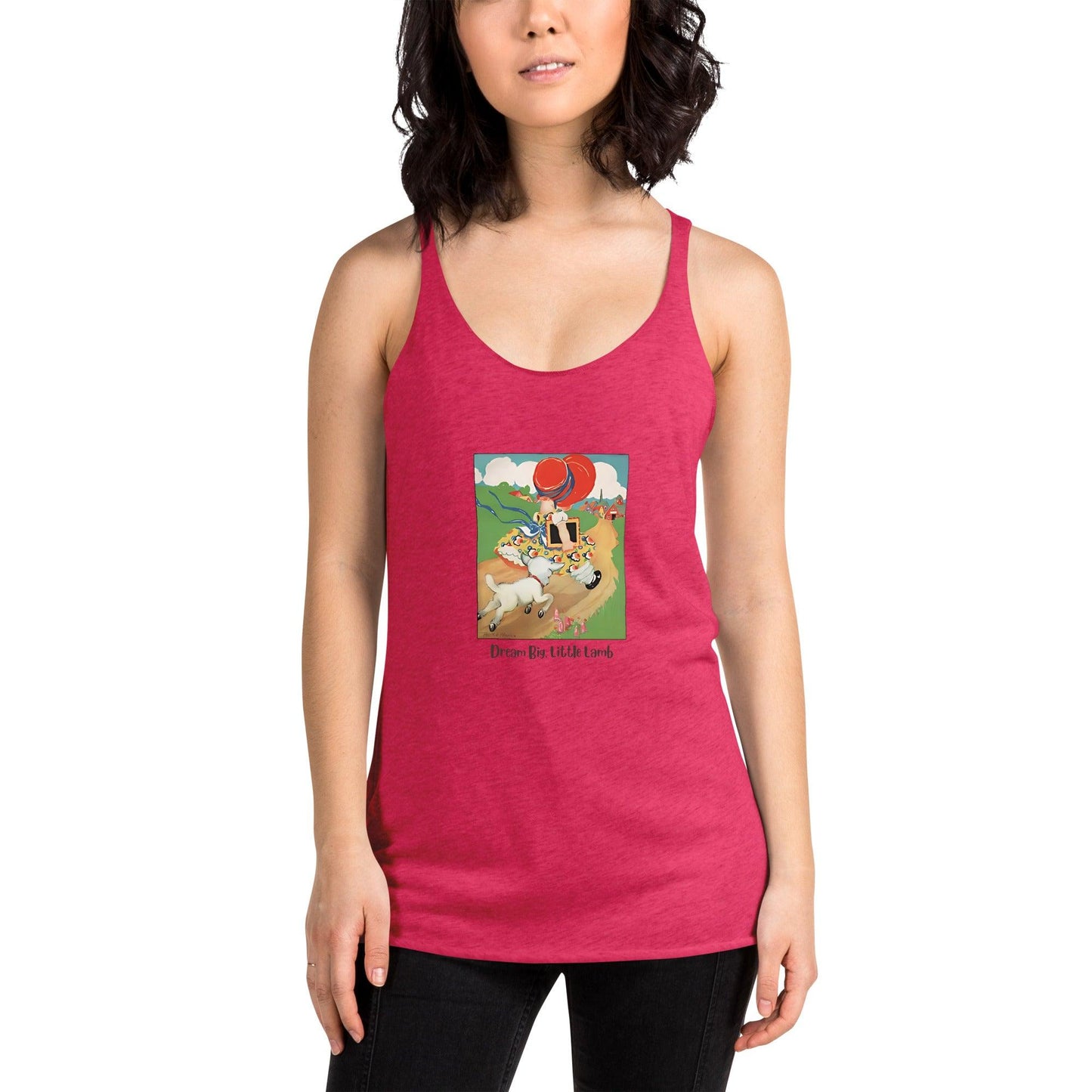 Nursery Rhyme - Mary Had a Little Lamb "Dream Big Little Lamb" - Women's Racerback Tank - Whippie's