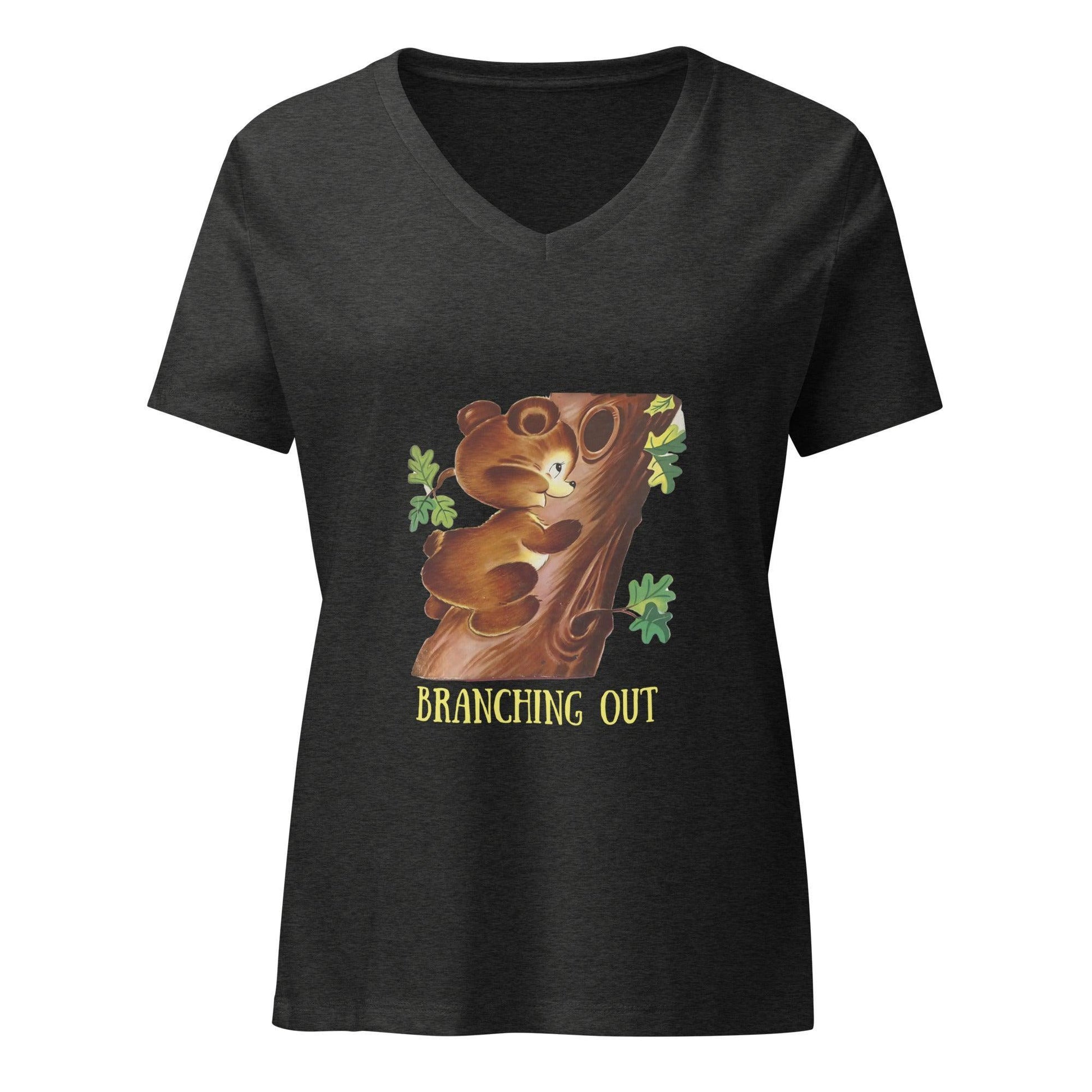 Honey Bear - Branching Out - Womenโs Relaxed V-neck T-shirt - Whippie's