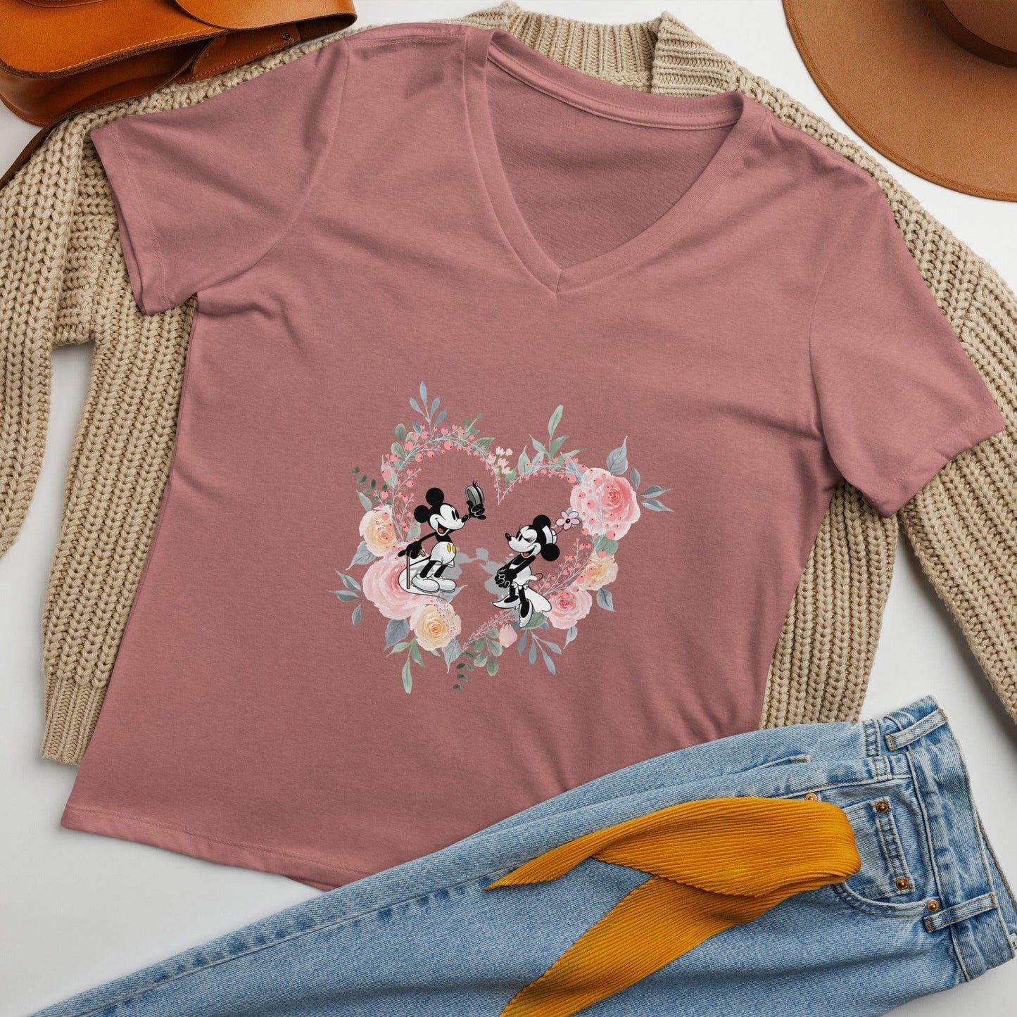 Steamboat Willie - Love - Women’s Relaxed V-neck T-shirt - Whippie's