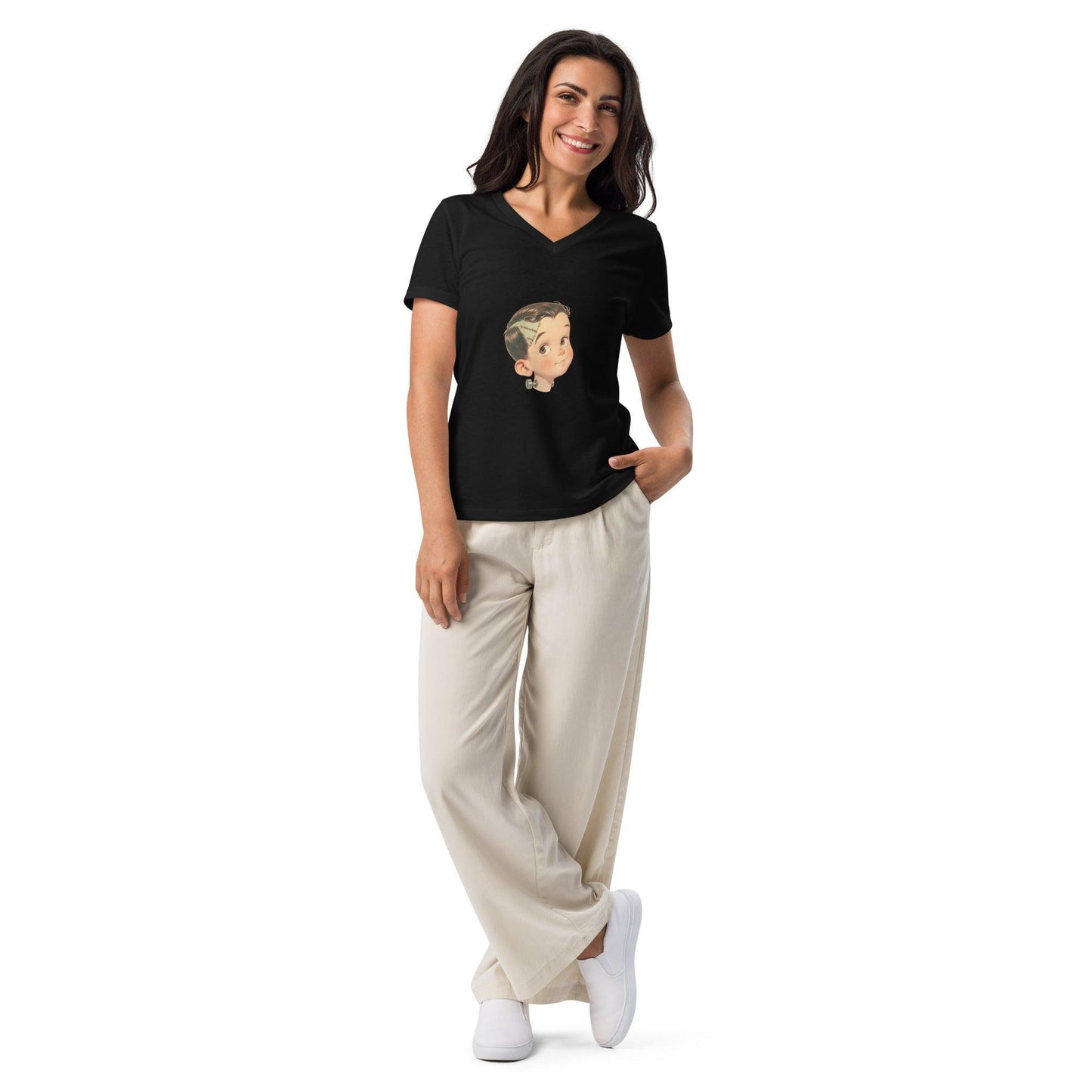 Cute Frankenstein V-Neck Tee - Whippie's
