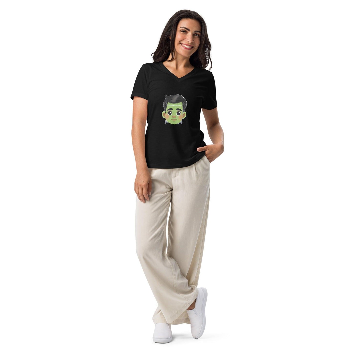 Vintage Boo-tique: Monstruo Mashup - Frankenstein V-Neck Tee - Whippie's