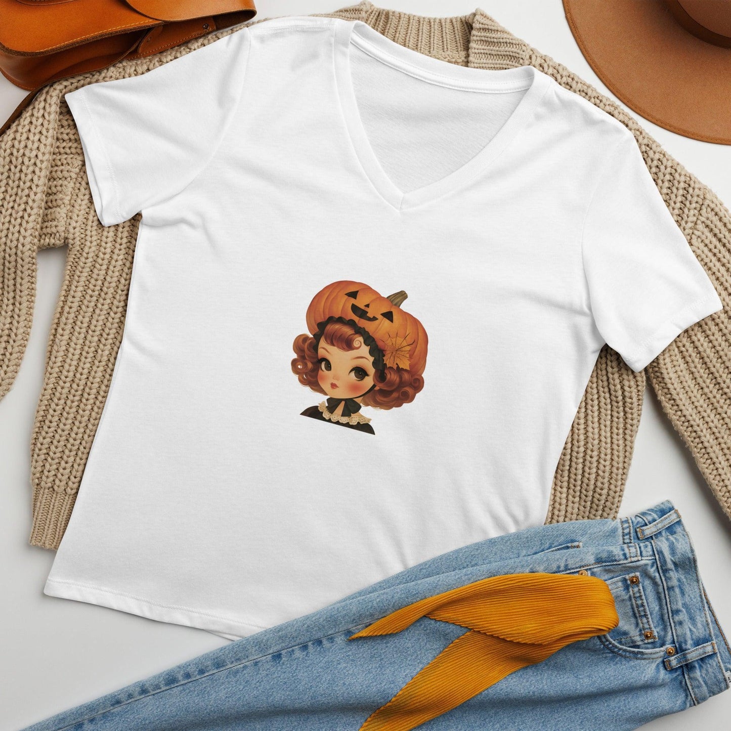 Vintage Boo-tique - Pumpkin Spice & Everything Nice V-Neck Tee - Whippie's