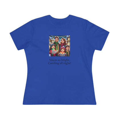 Voices so bright, Caroling all night! - Women's Softstyle Tee - Whippie's