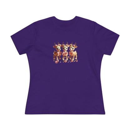 Rose Gold Reindeer Trio Christmas Decor - Women's Softstyle Tee - Whippie's