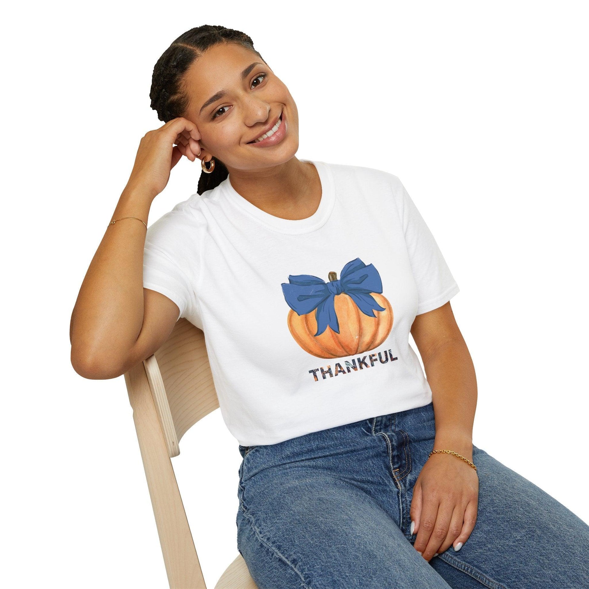 Thankful Pumpkin Tee - A Heart Full of Gratitude! 🧡💙 Unisex Tee - Whippie's