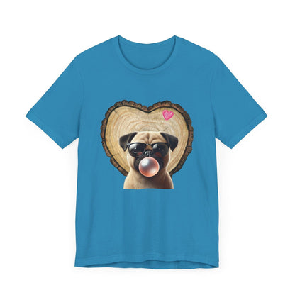 Pug Love - Unisex Jersey Tee - 🐶💕 Spread the Love with a Bubbly Pug! 💕🐶 - Whippie's