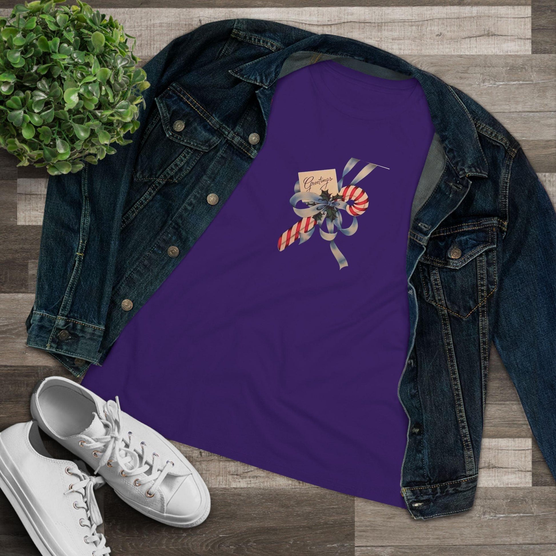 Candy Cane Greetings - Women's Softstyle Tee - Whippie's