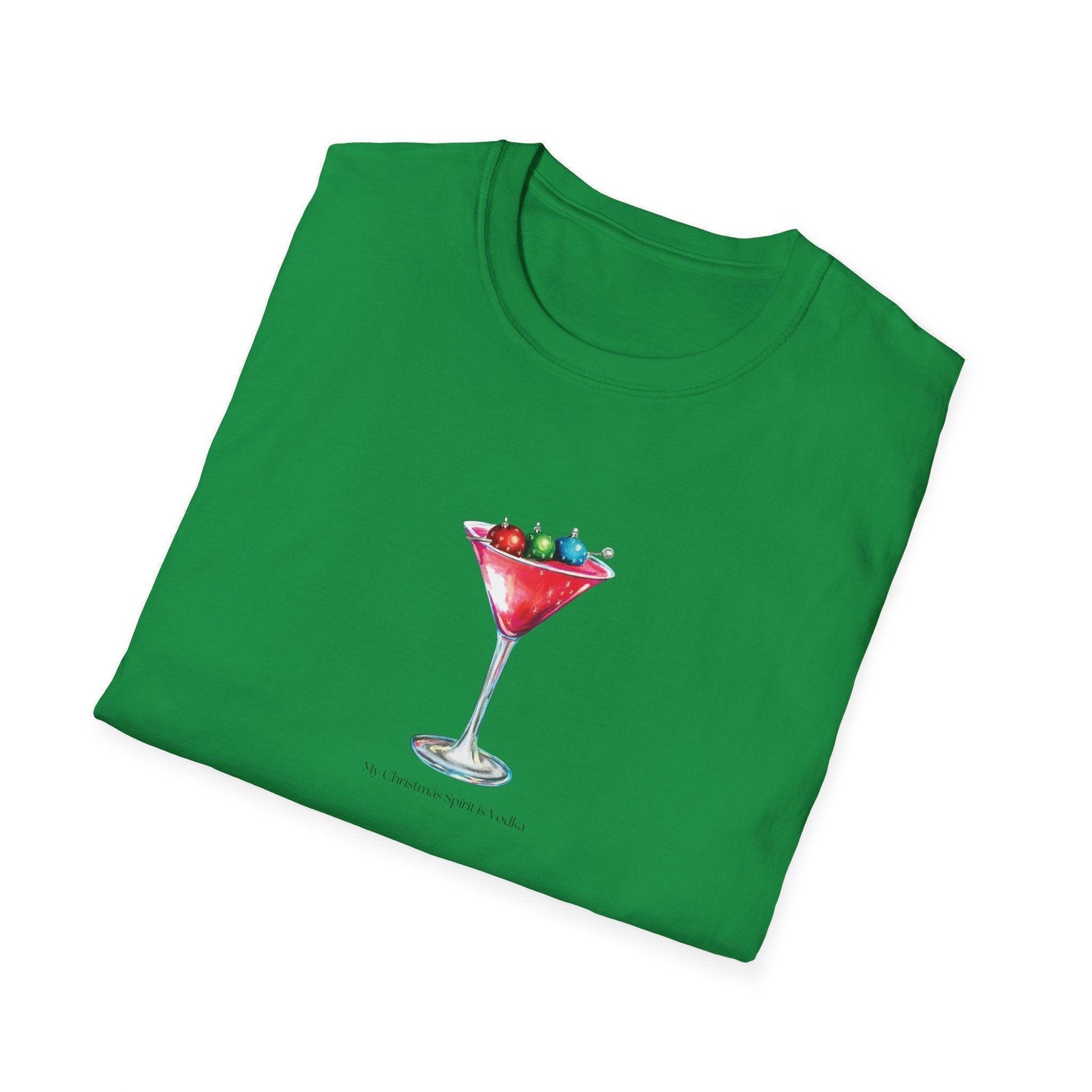 My Christmas Spirit is Vodka 🍸🎄 - Unisex Softstyle T-shirt - Whippie's