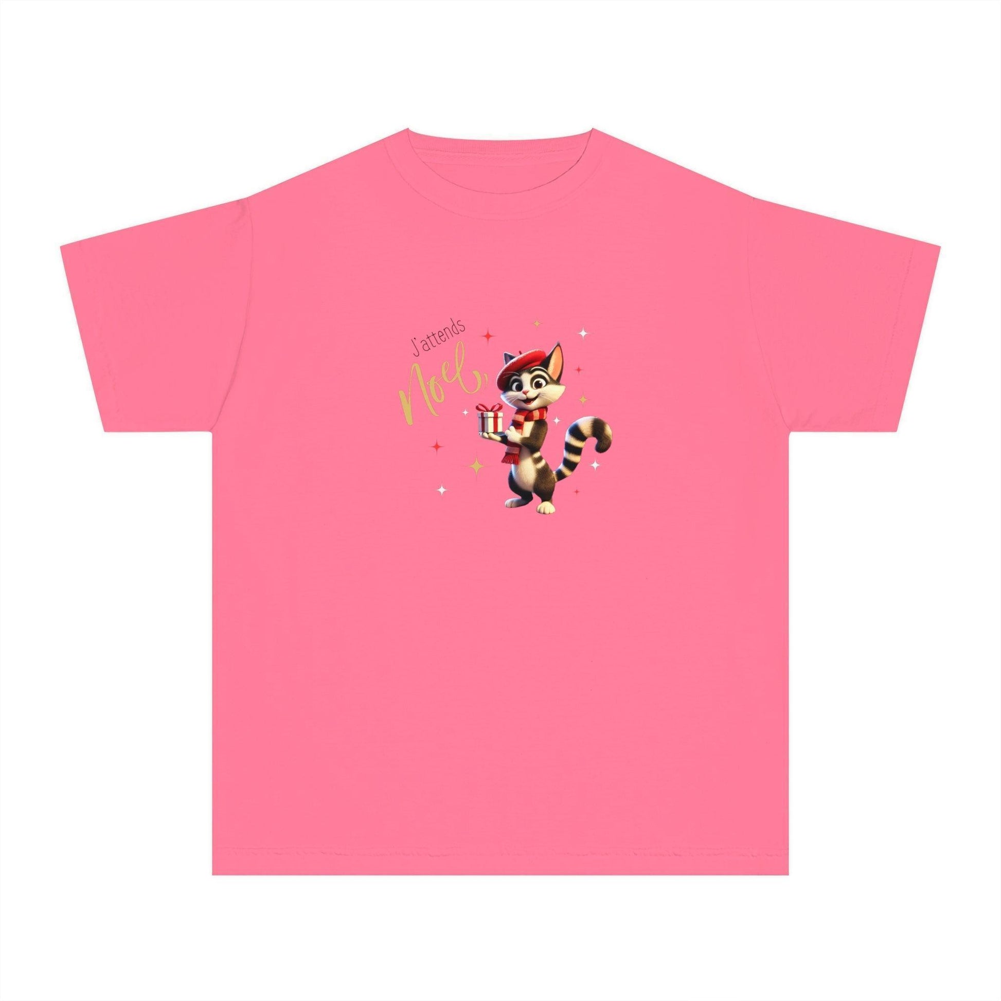 J'attends Noël 🐈‍⬛ Youth Midweight Tee 🎄 A purr-fectly Parisian Christmas for your little one! - Whippie's